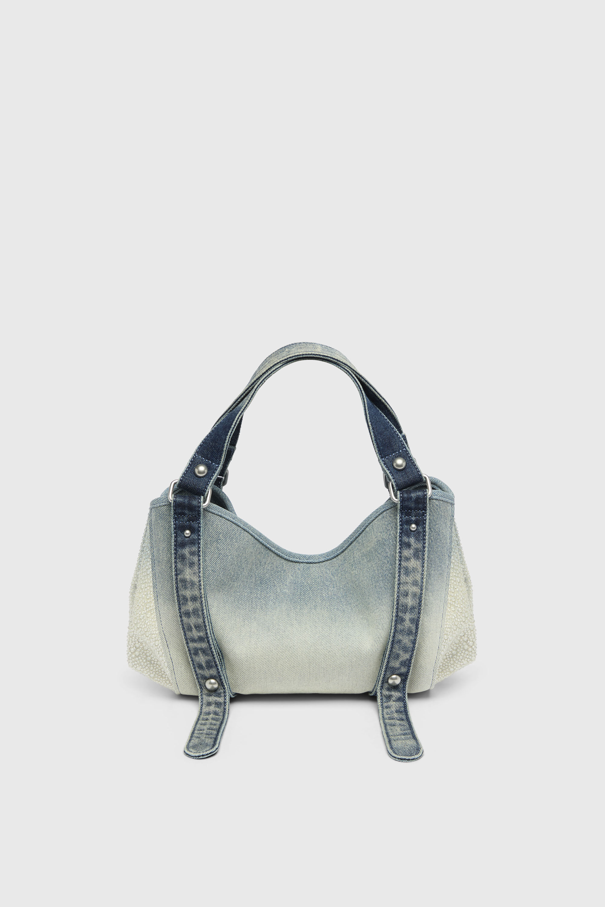 Diesel - D-ONE TOPHANDLE S, Woman's D-One-Small top-handle bag in crystal solarised denim in Blue - 3
