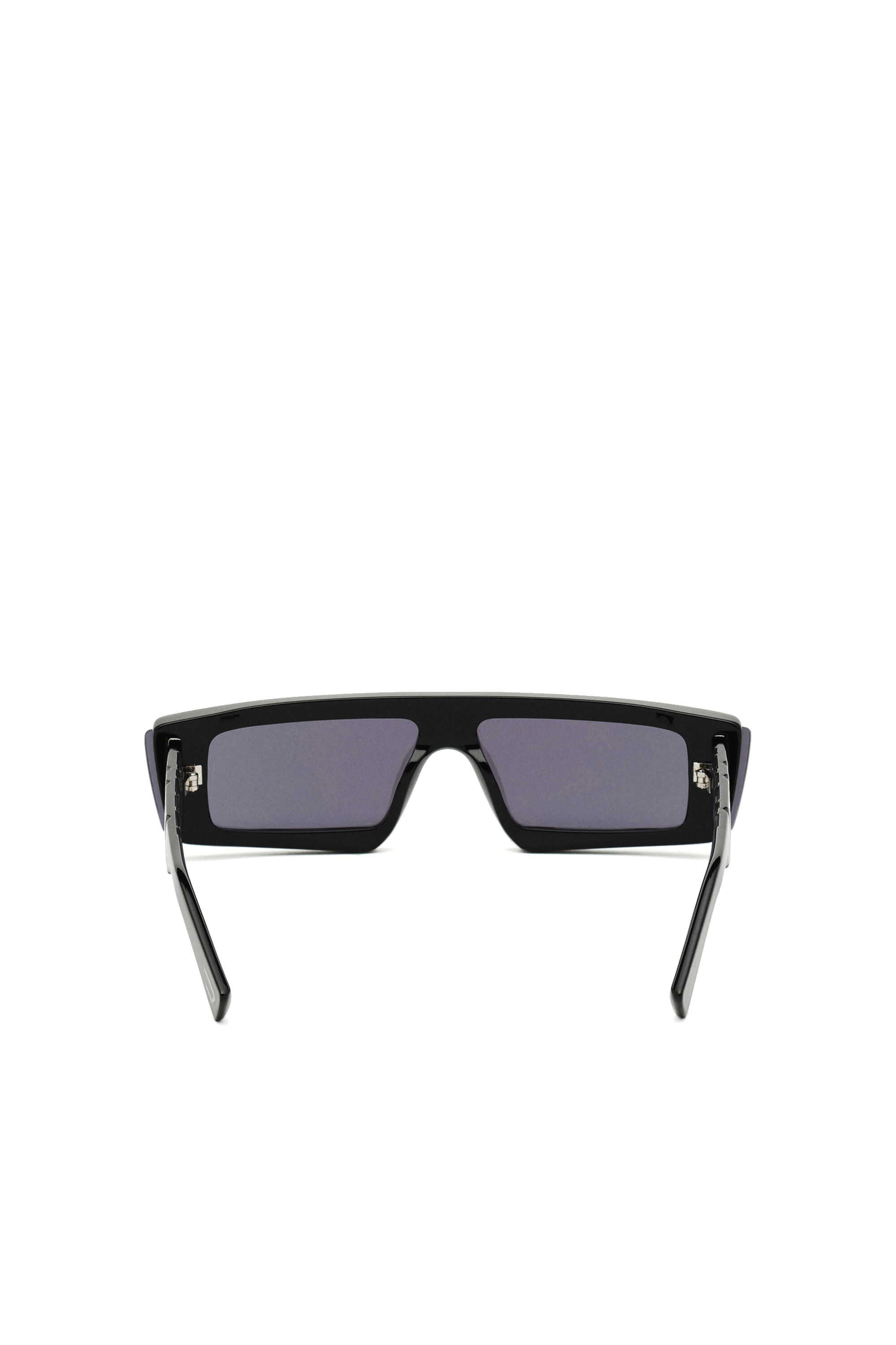 Diesel - DL0318, Man's Acetate wraparound frame with mirror lenses in Black/Blue - 3
