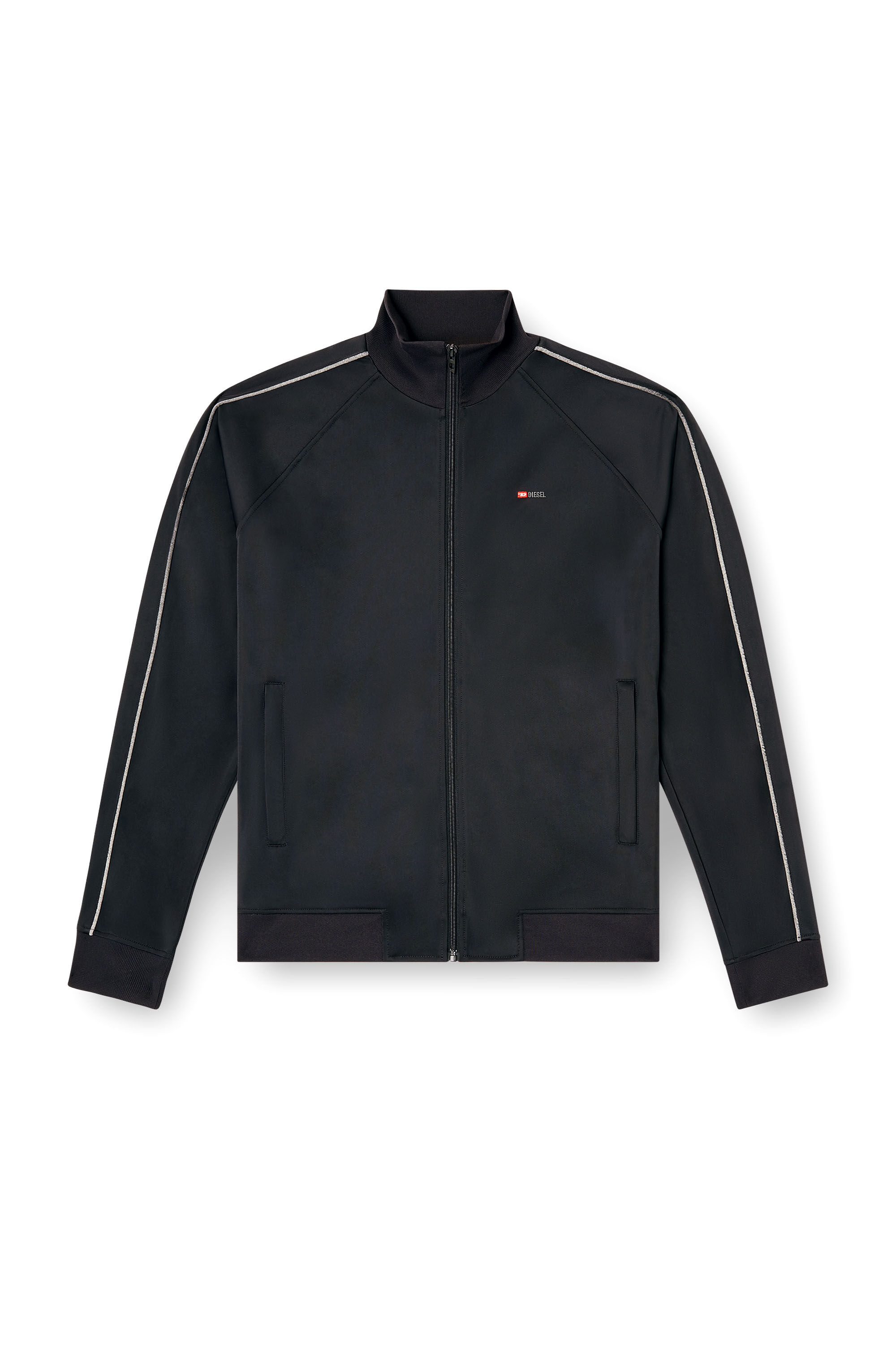 Diesel - S-RARMERO, Man's Track jacket with micro-logo embroidery in Black - 2