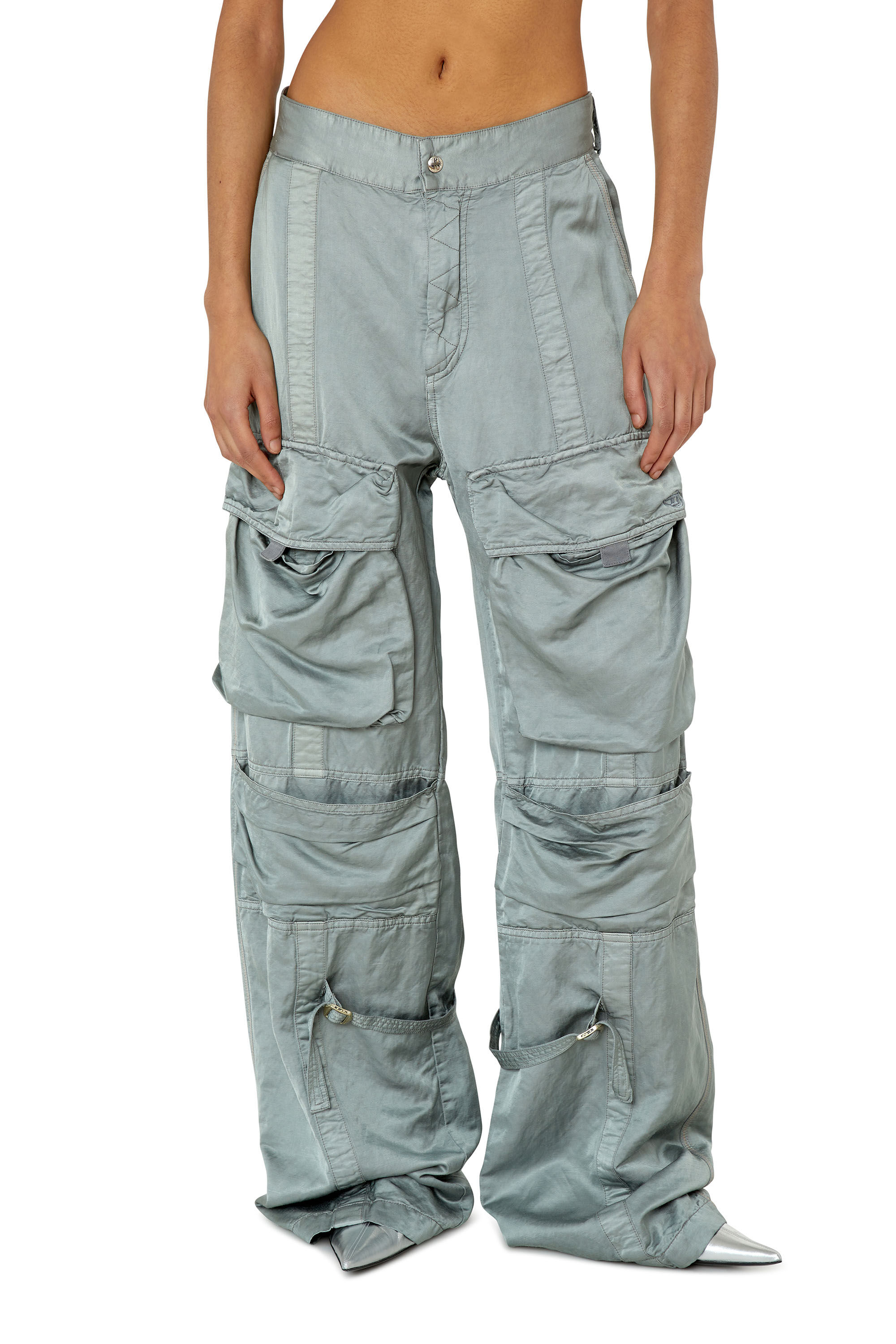 P-MOON Woman: Satin pants with multiple pockets | Diesel