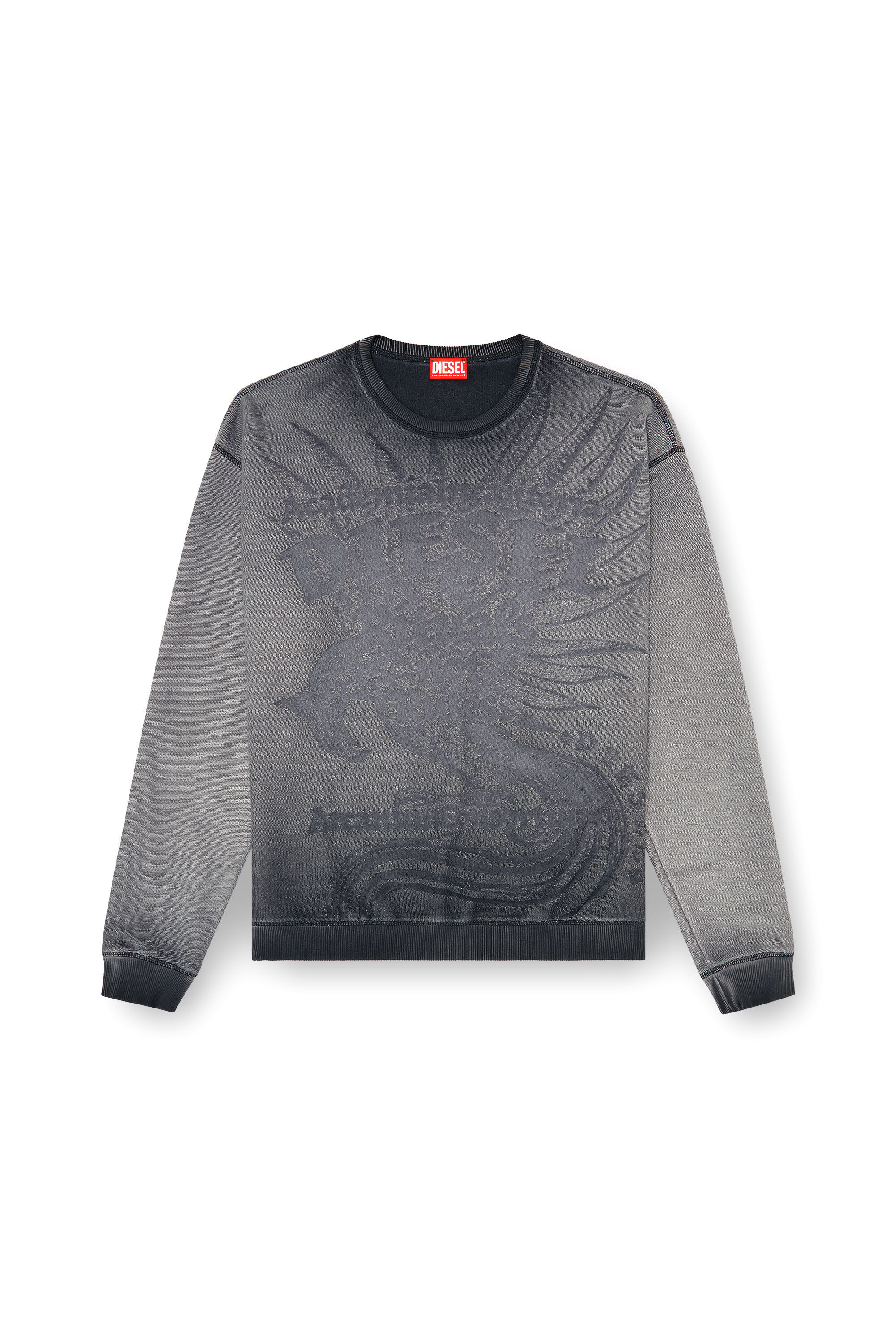 Diesel - S-ARON-RAW, Man's Sweatshirt with d&eacute;vor&eacute; print in null - 2