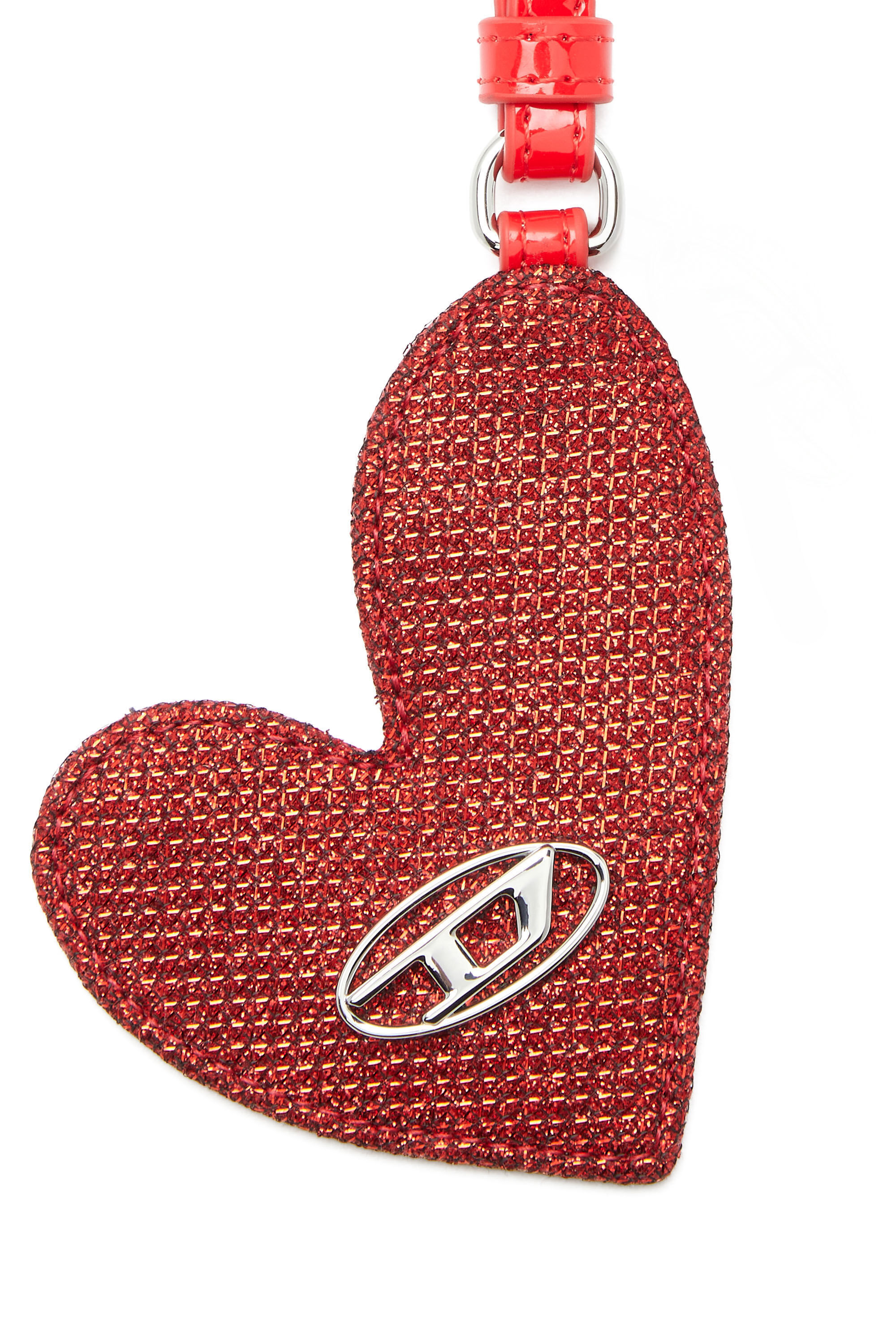 Diesel - PLAY MIRROR, Woman's Heart charm with logo in metal in Red - 3