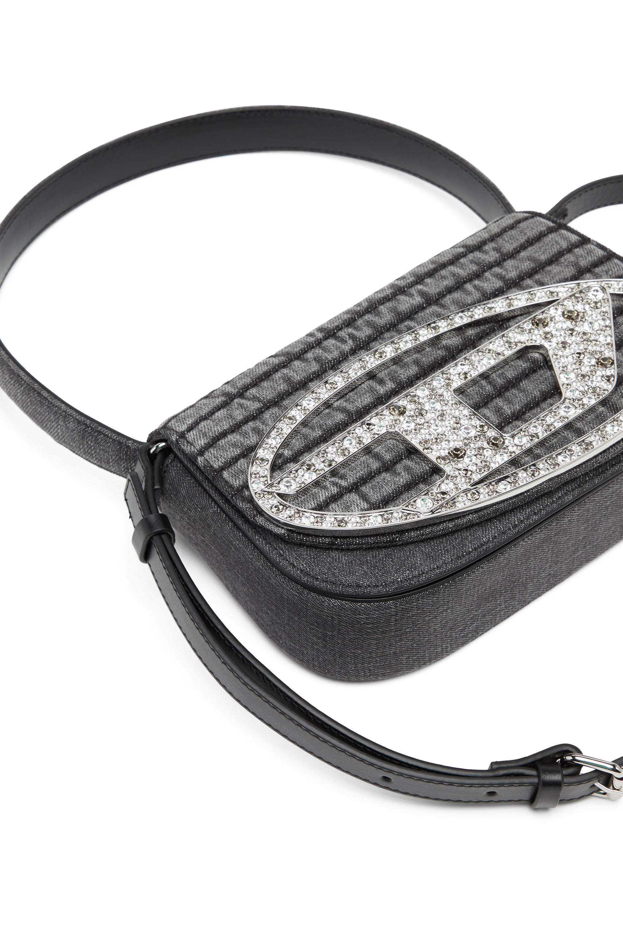 Diesel - 1DR, Woman's 1DR Shoulder Bag - Iconic shoulder bag in padded denim in Black - 2