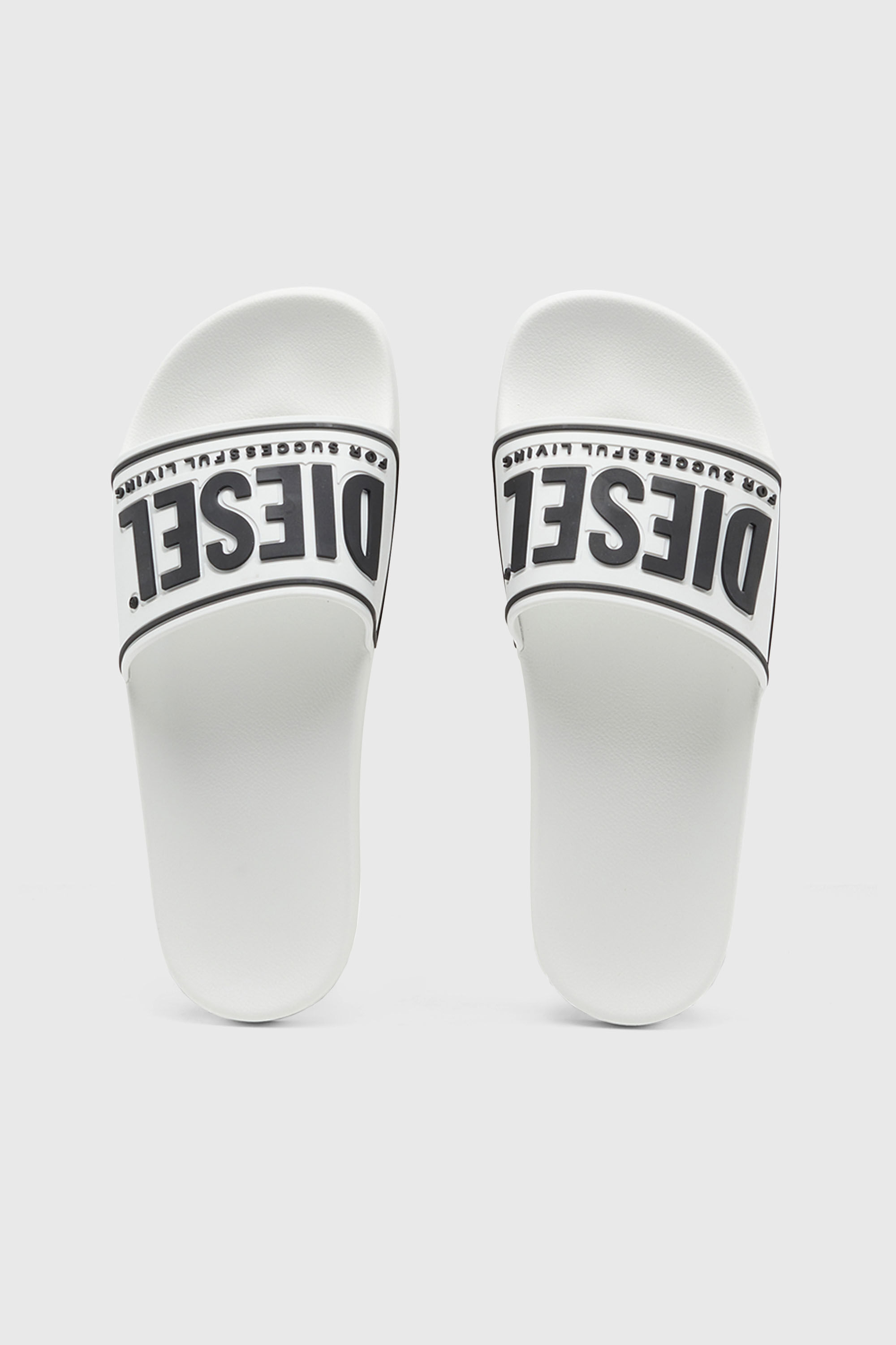Diesel - SA-MAYEMI CC W, Woman's Sa-Mayemi-Rubber slides with embossed logo in White - 4