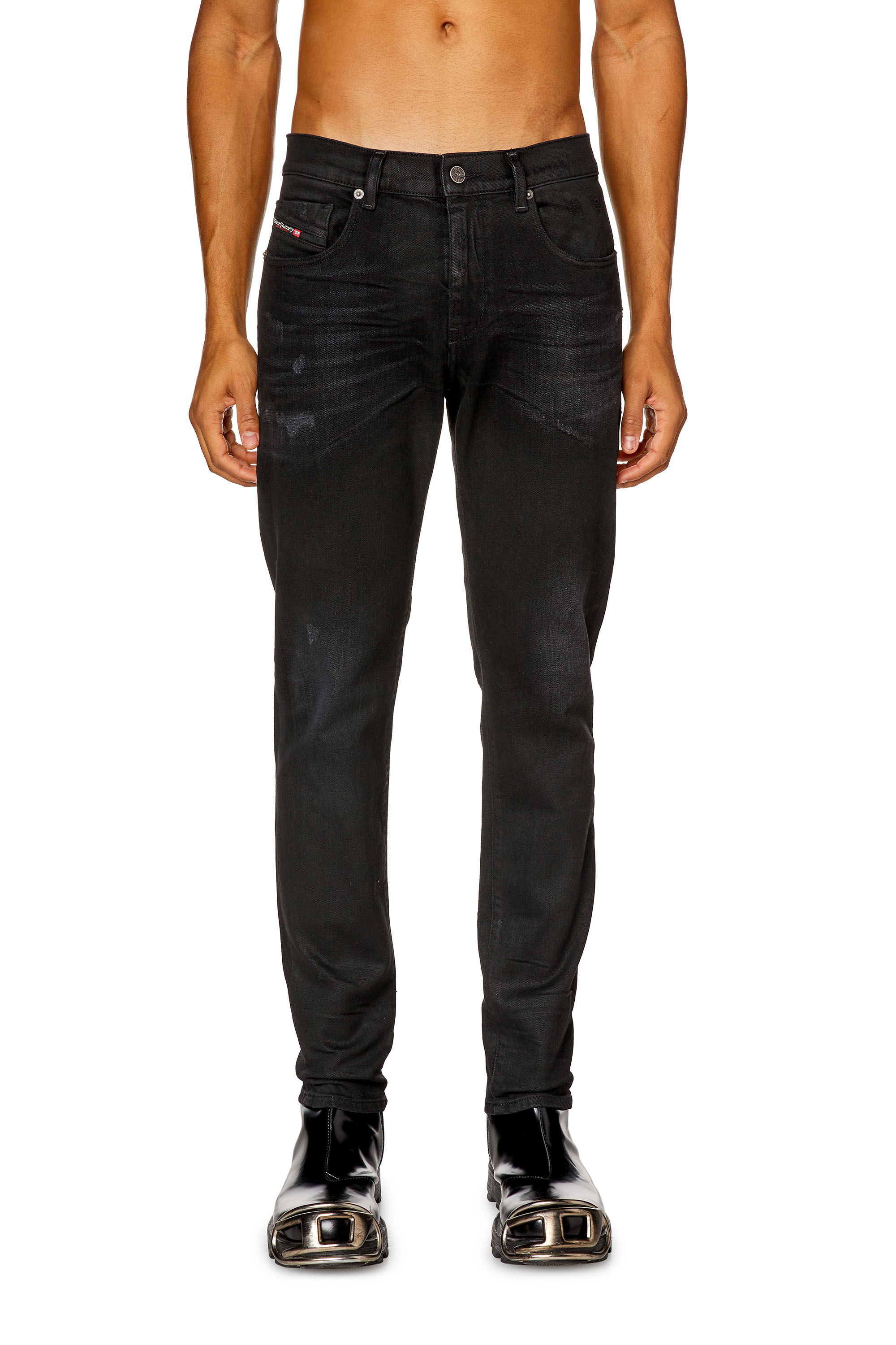 Diesel - Slim Jeans 2019 D-Strukt 09I19, Black/Dark grey - Image 3