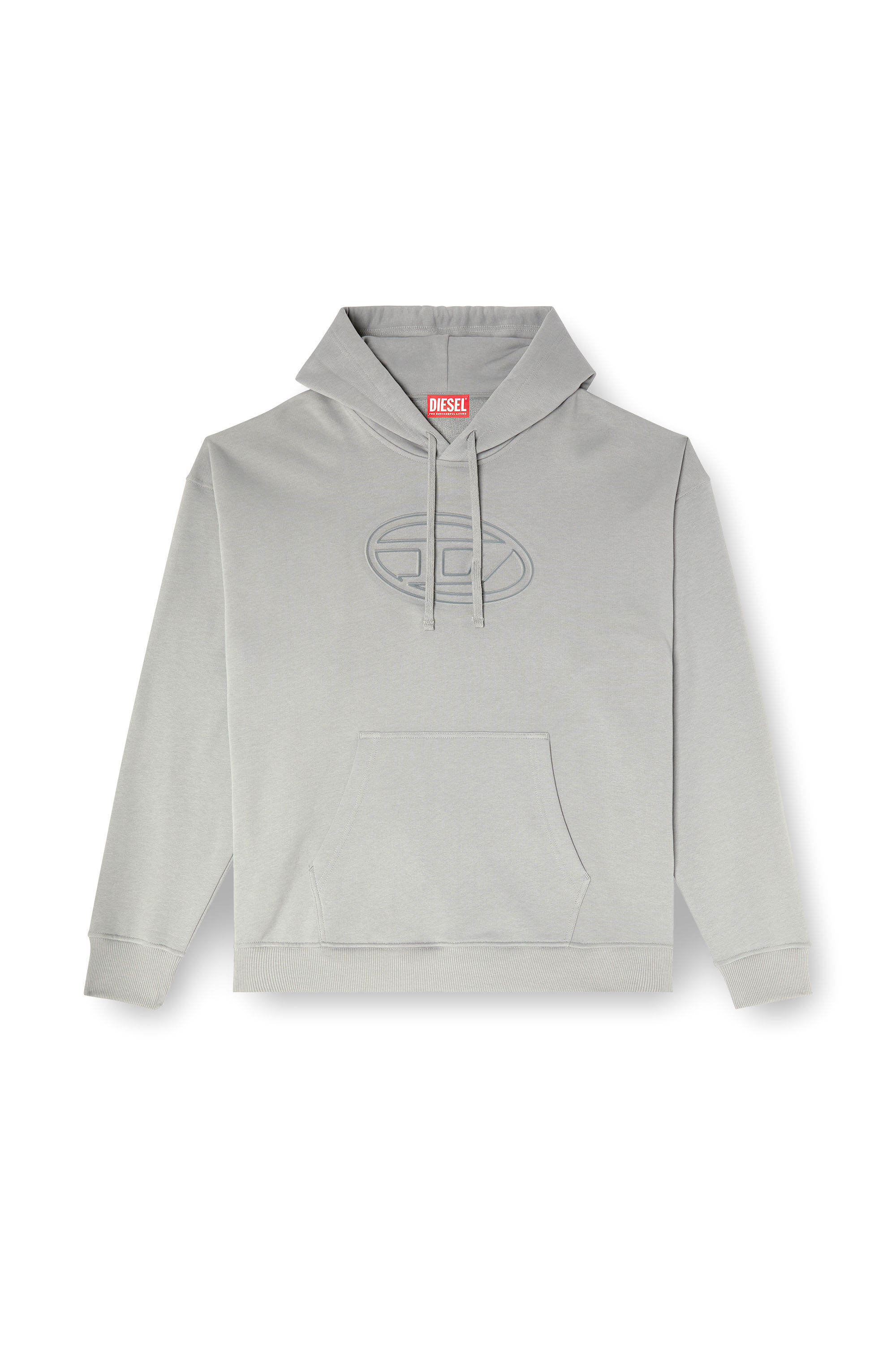 Men's Hoodie with embossed Oval D | Grey | Diesel