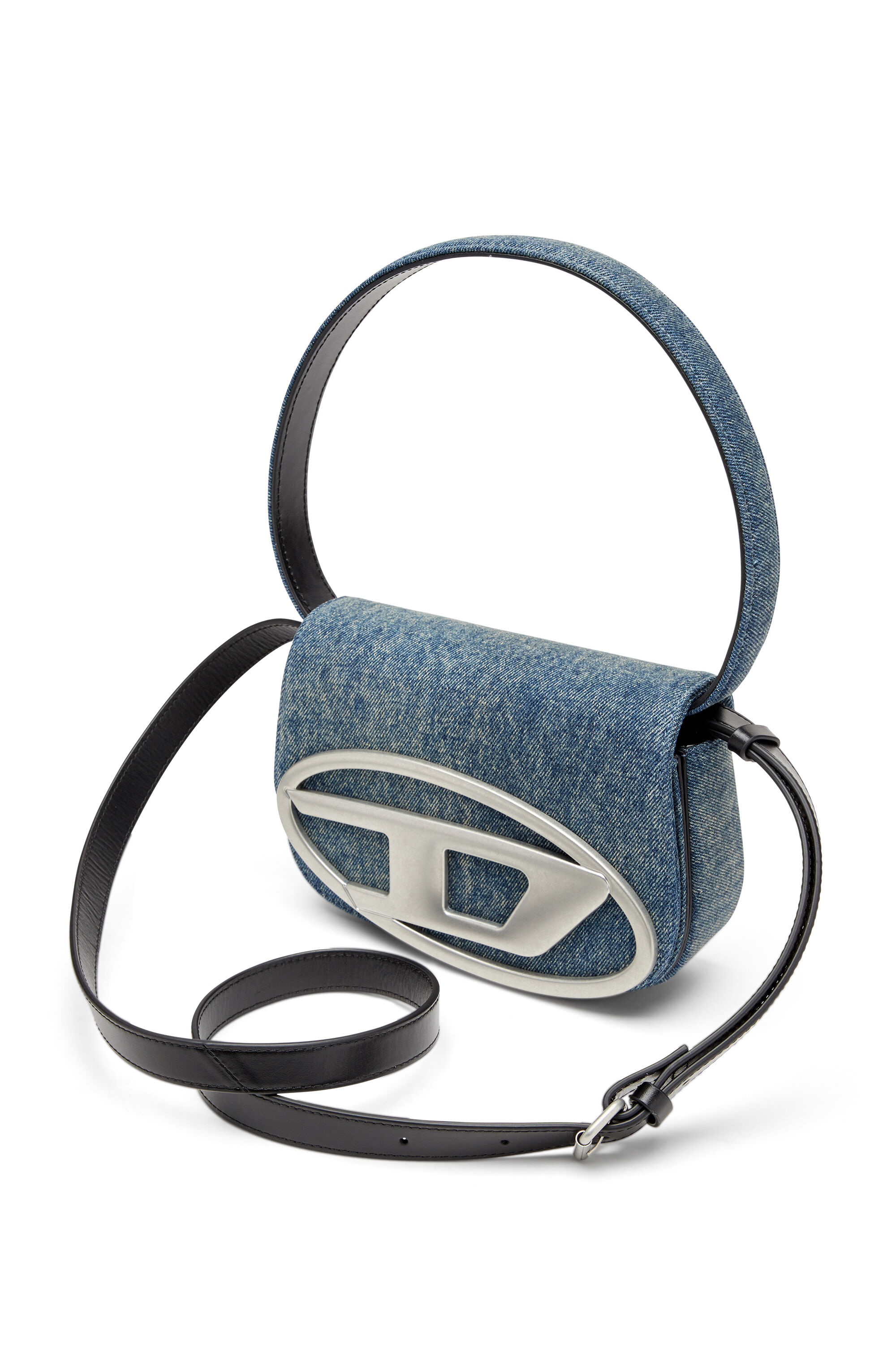 バッグ・カバンその他 DIESEL Woman Mini bag Blue X08396P1730 H8457 Women's 1DR-Iconic shoulder bag in solarised denim | Blue