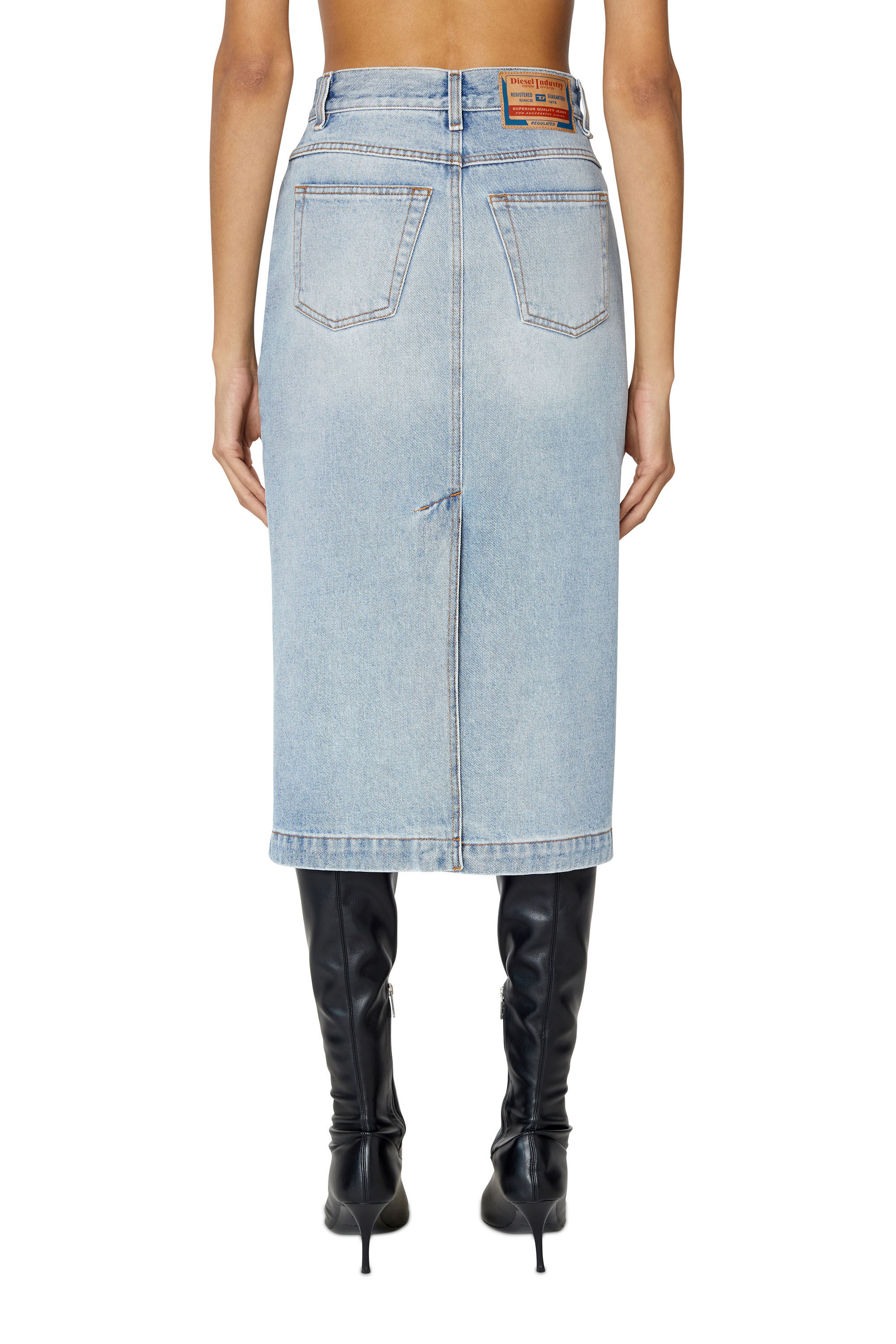 Diesel - DE-RONNY PENCIL SKIRT, Woman's Pencil skirt in denim in Light Blue - 2