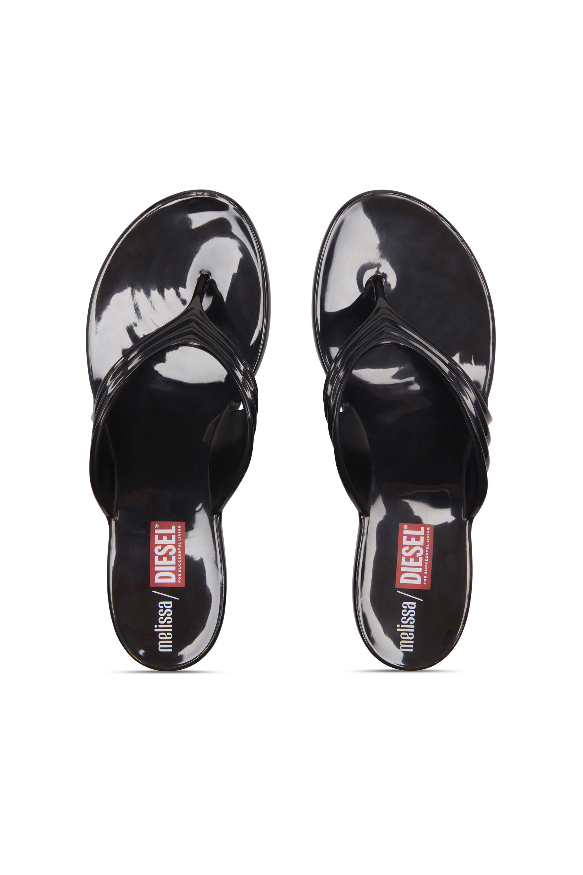 Women's Sculptural flip-flops in Melflex® | Black | Diesel {{Country}}