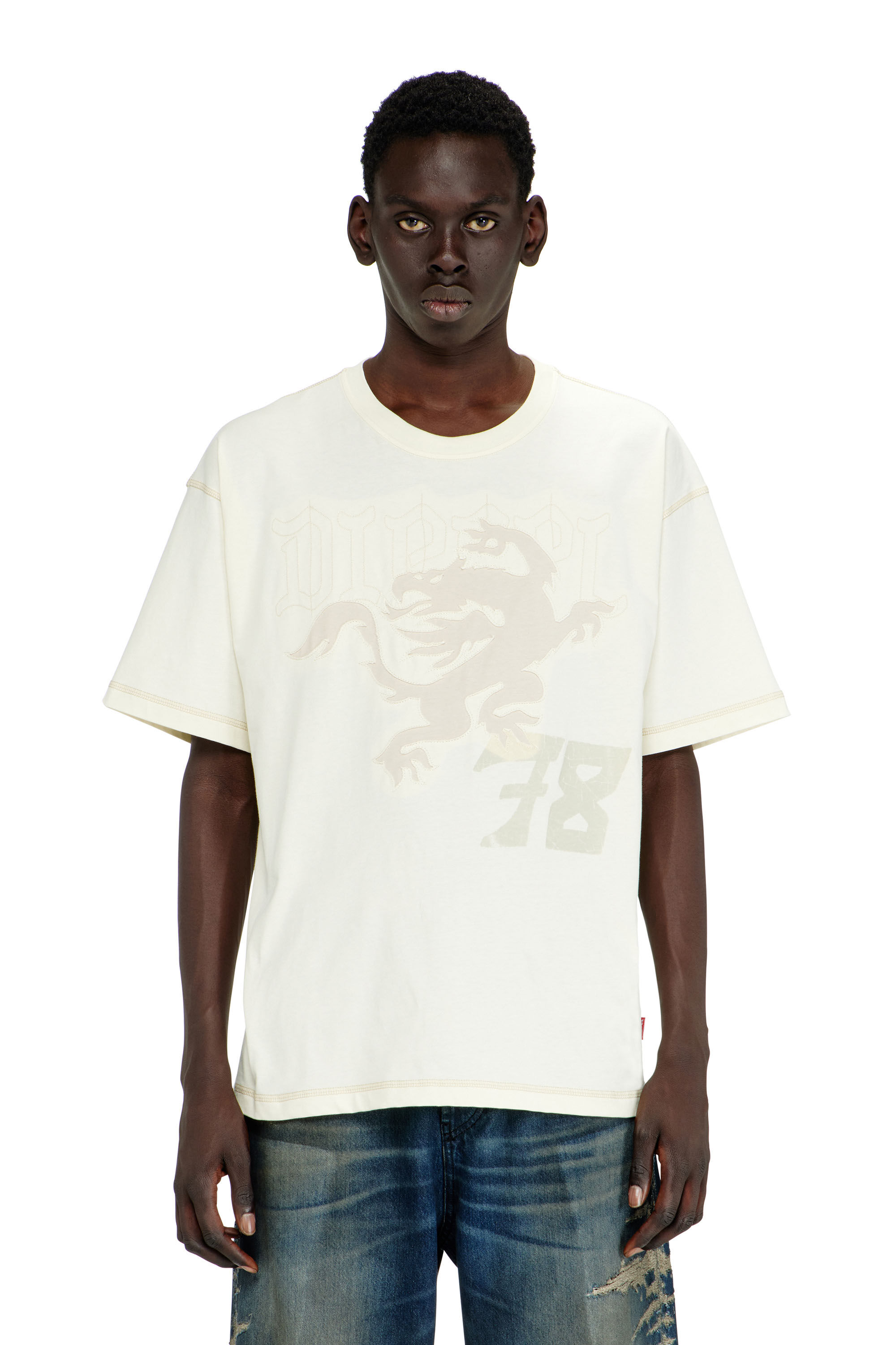 Diesel - T-BOXT-NOTCH, Man's Relaxed T-shirt with prints and embroderies in null - 3
