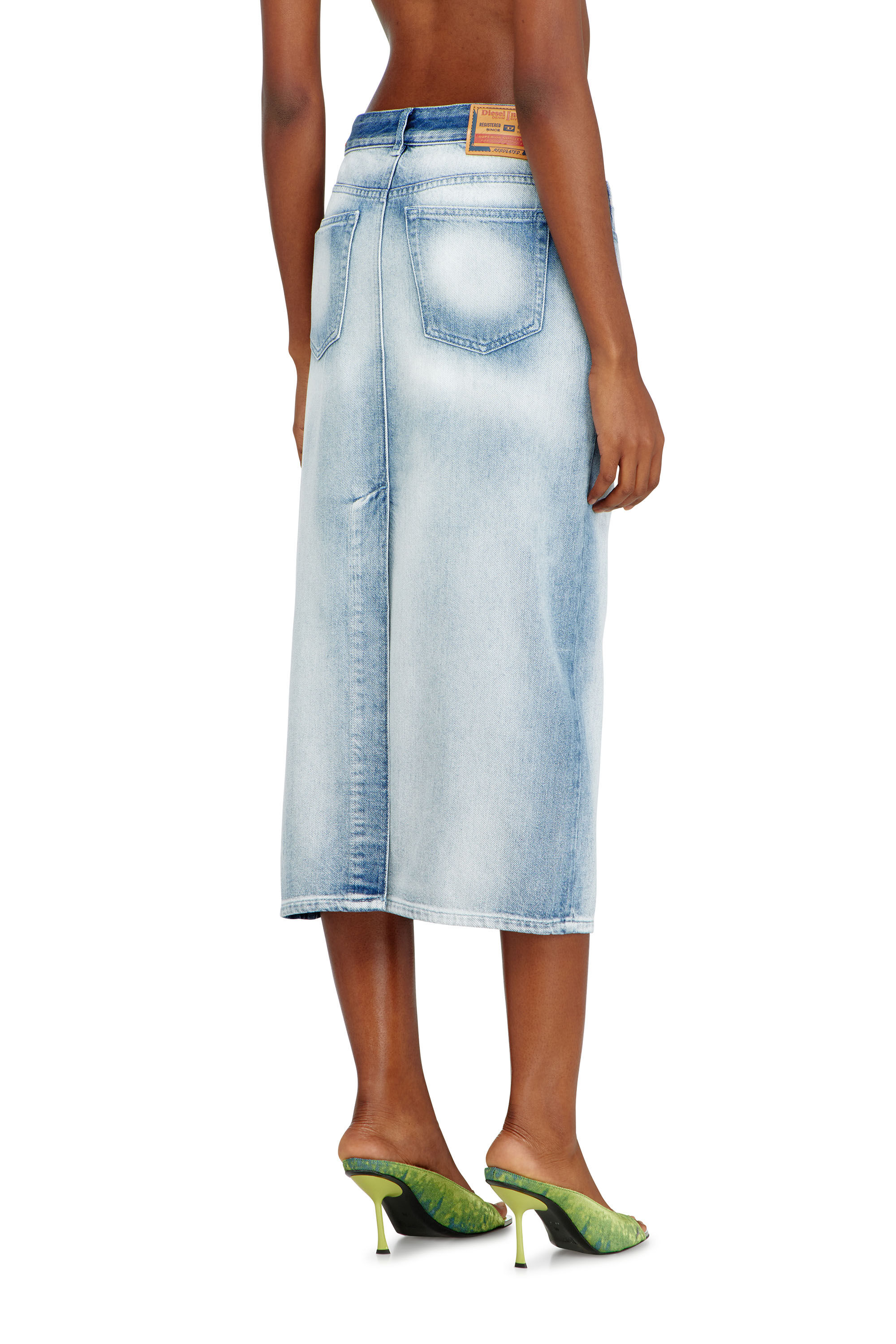 Diesel - DE-SKYE-FSI, Woman's Skirt in medium-light skeleton denim in Light Blue - 4