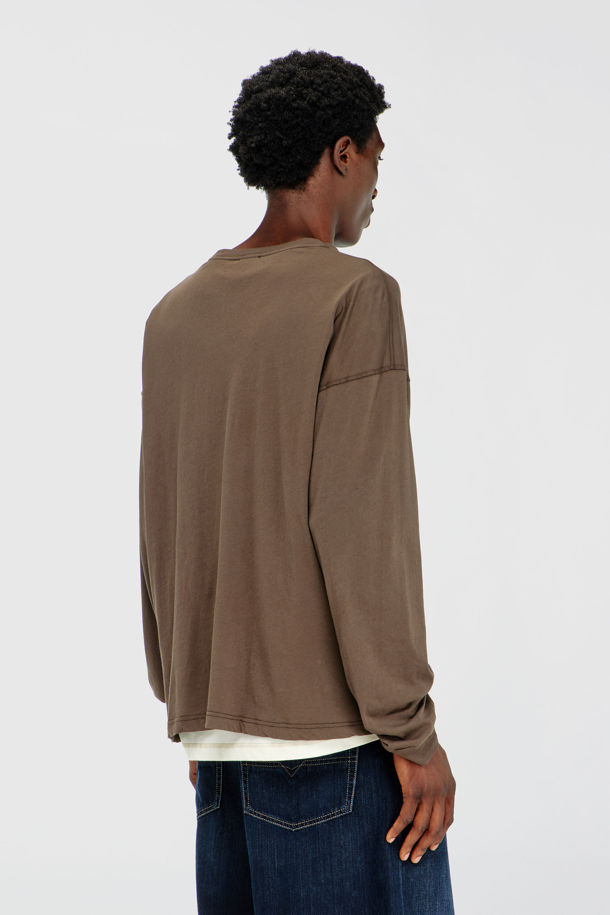 Diesel - T-BOXT-LS-AA1, Man's Long sleeve T-shirt with Phoenix graphic in Brown - 4