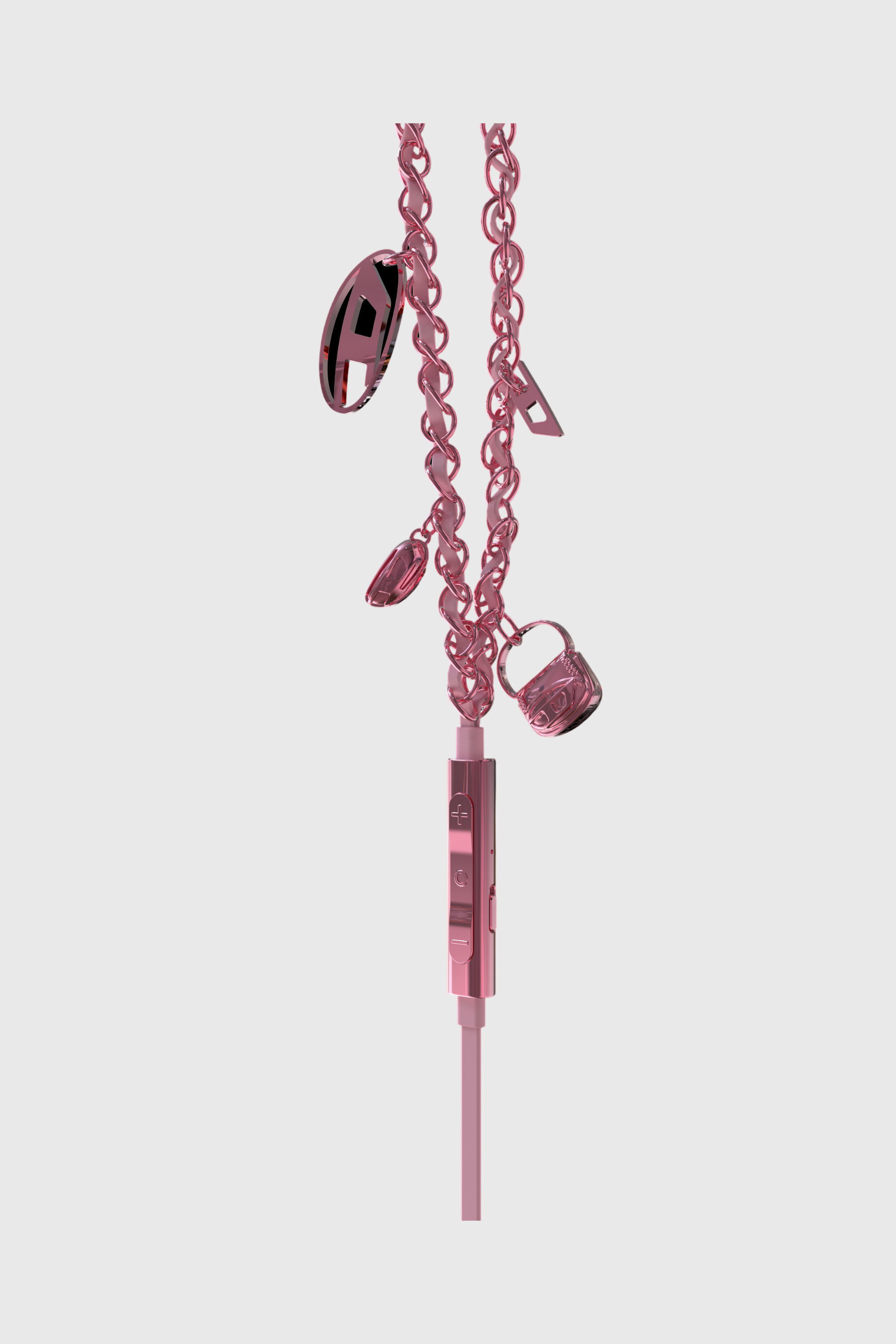 Diesel - 60688 WIRED EARBUDS WIRED EARBUDS, Unisex's Wired Earbuds and charms pink in Pink - 3