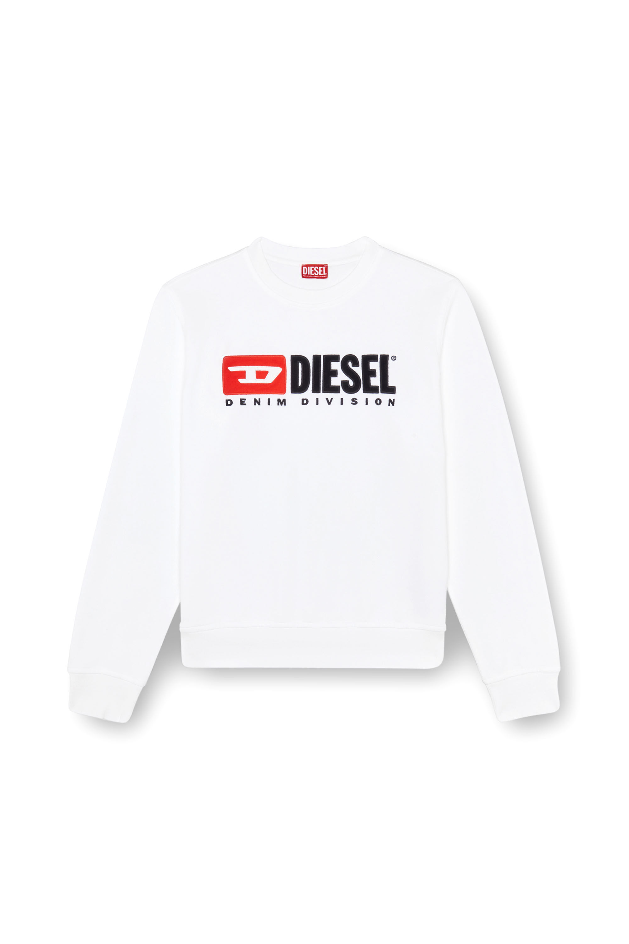 Men s Sweatshirt with Denim Division logo White Diesel
