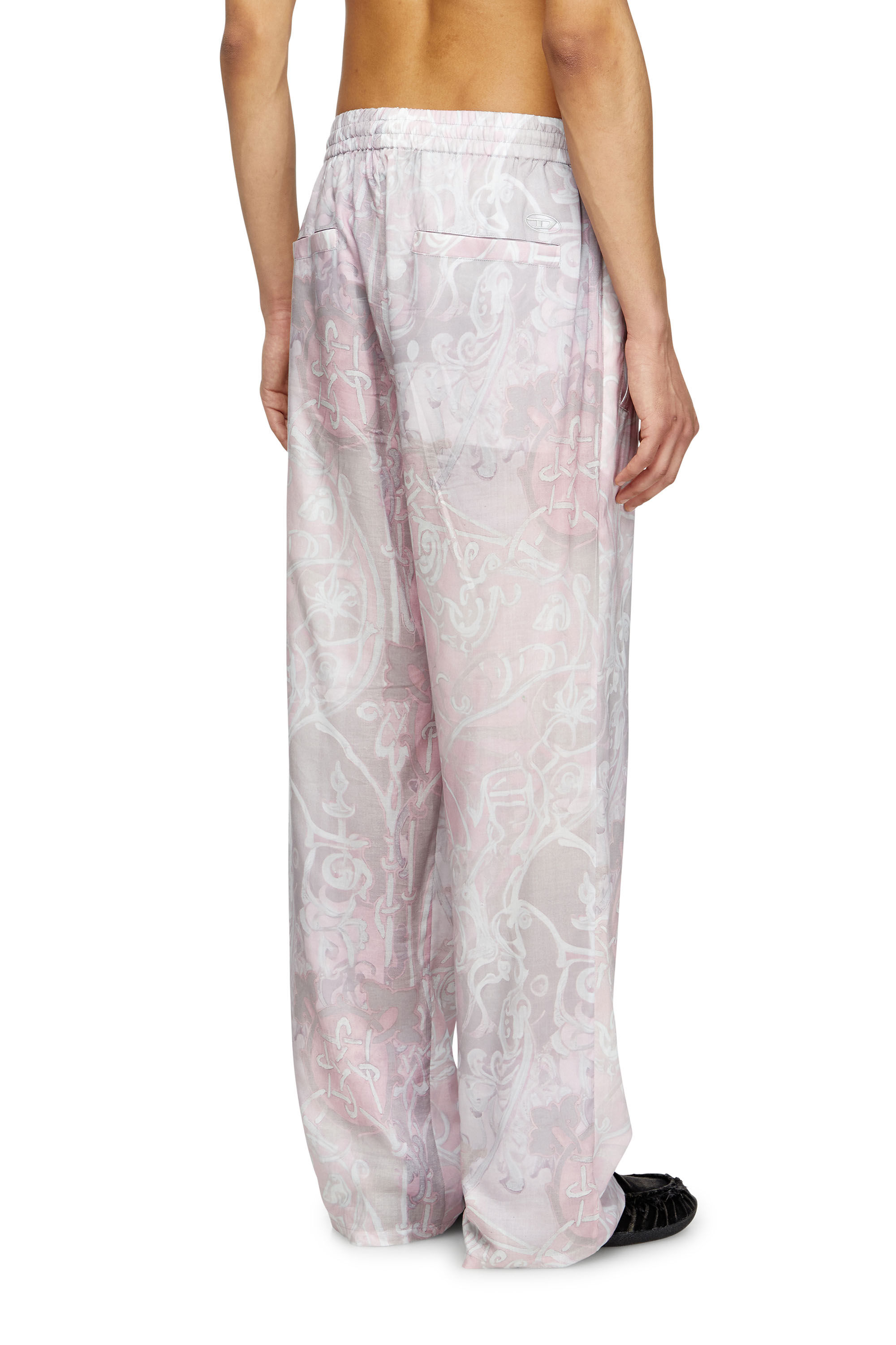 Diesel - P-THECK-A-AJFW, Unisex's Track pants with medieval print in Pink - 4