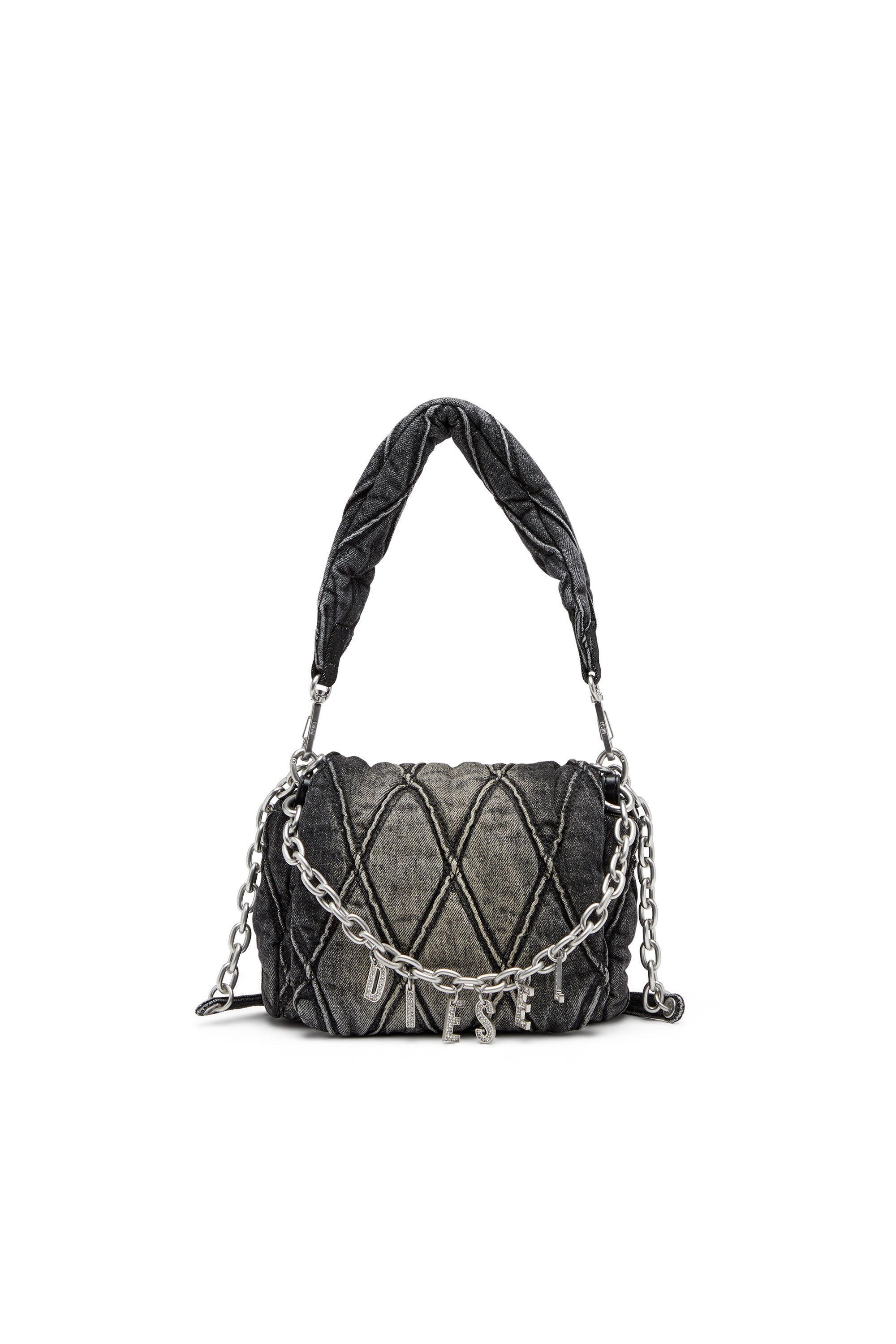 Women's Charm-D S-Small shoulder bag in quilted denim