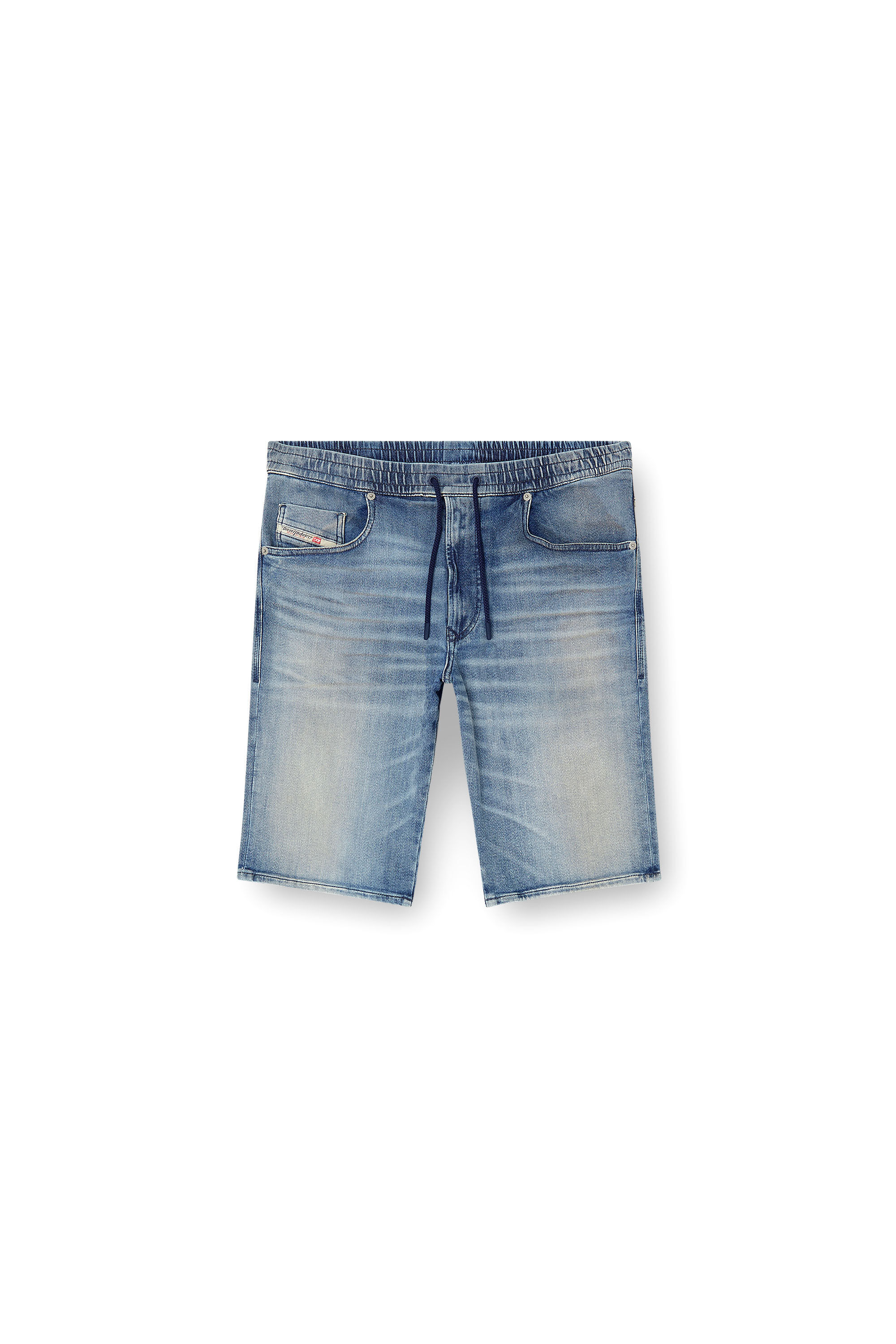 Diesel - 2033 D-KROOLEY-SHORT JOGG, Man's Slim-fit shorts in clean JoggJeans in Light Blue - 2