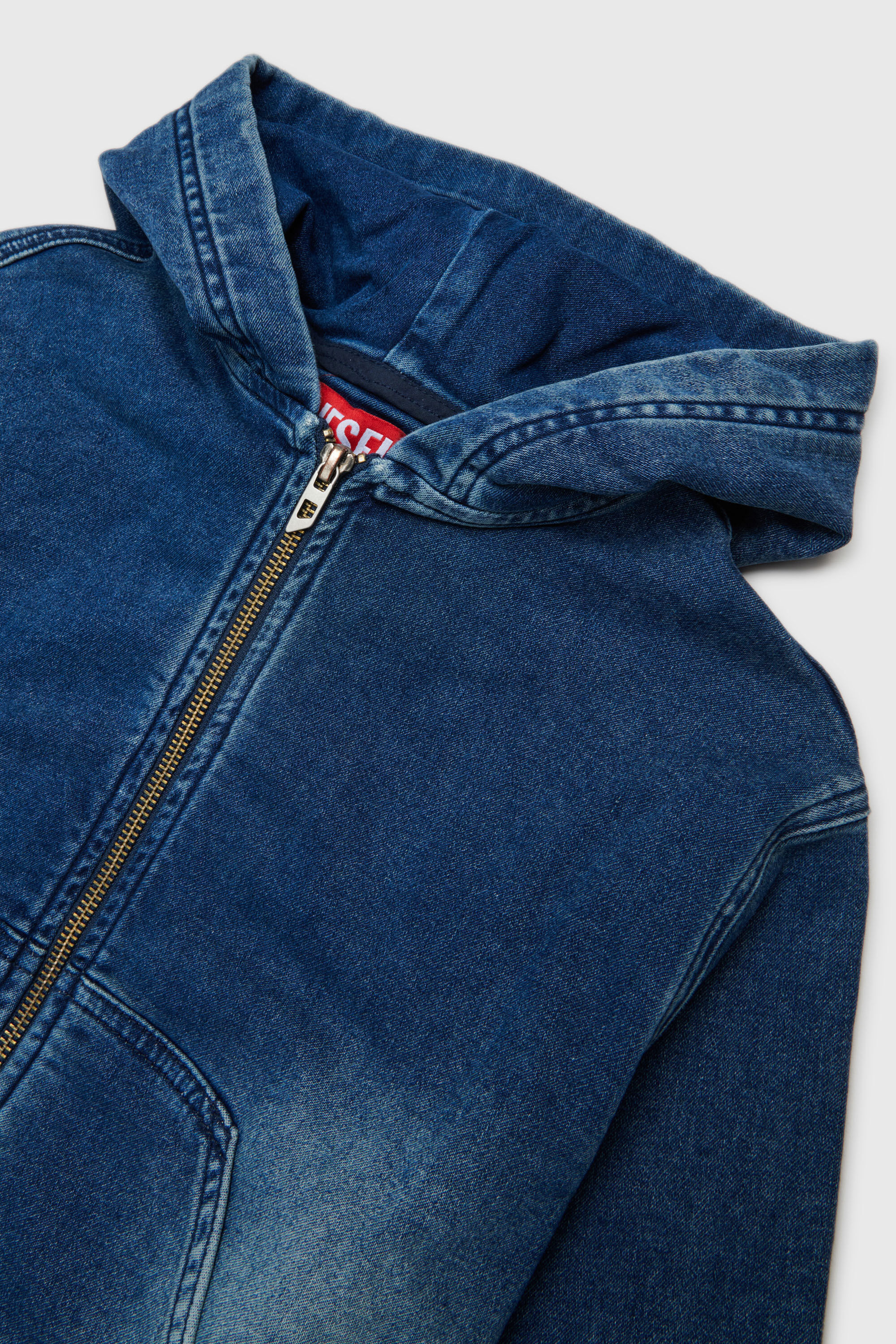 Diesel - STIMM-OVER JJJ, Man's Zip-up hoodie in JoggJeans&reg; in Dark Blue - 3