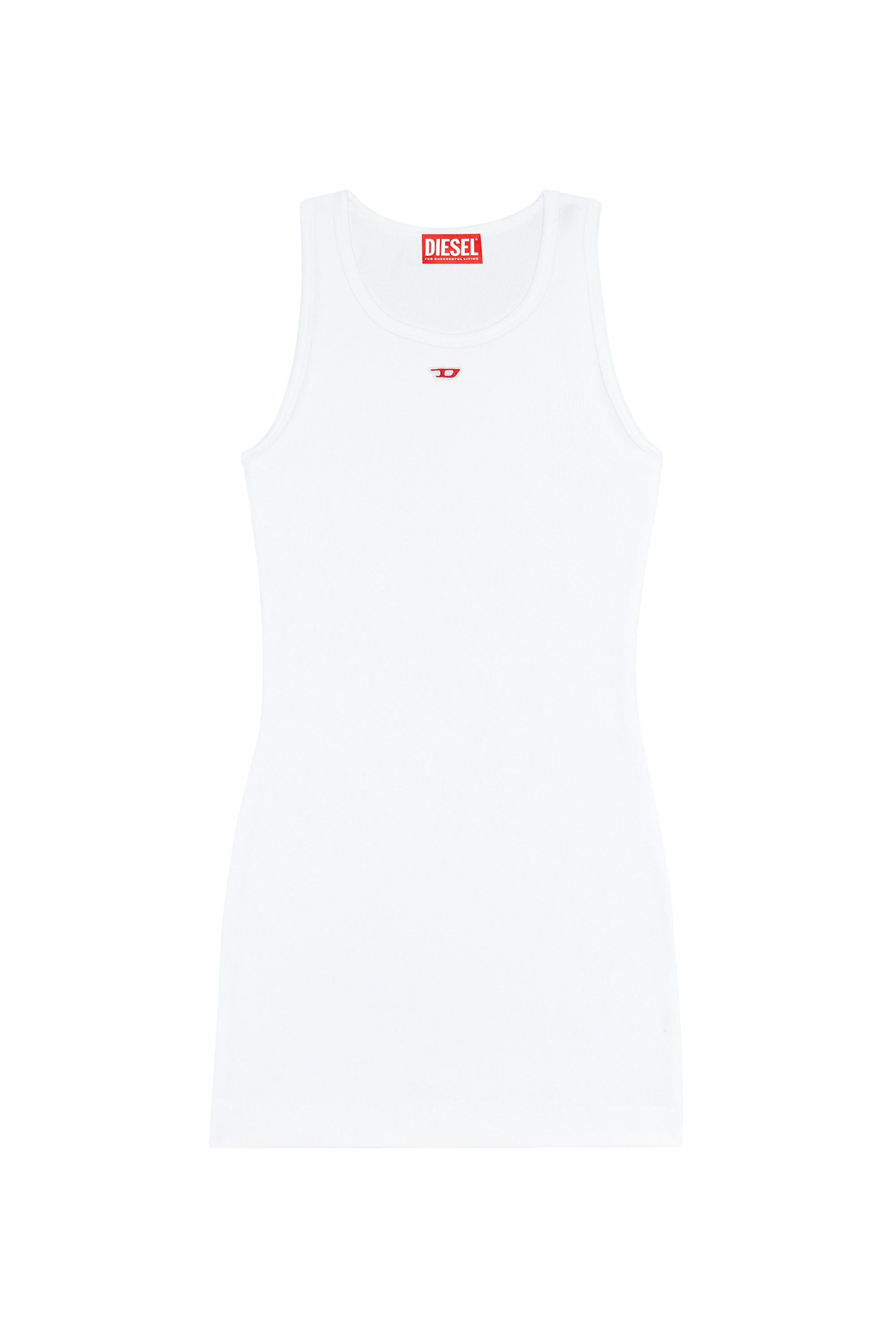 Diesel - D-TANK-D, Woman's Mini tank dress with D logo in White - 2