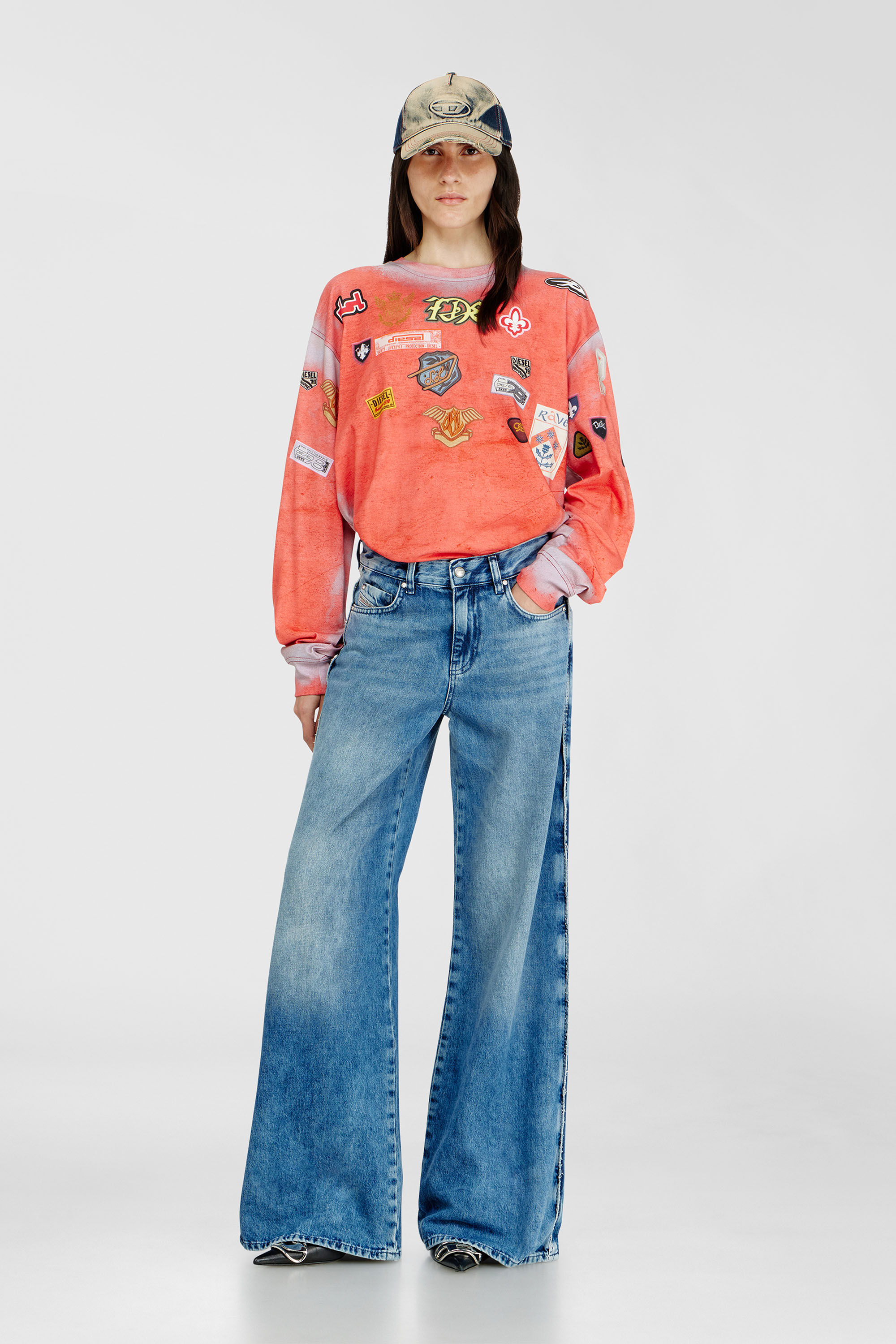 Diesel - Woman's Flare Jeans 1978 D-Akemi 0ADCJ, Medium blue - 2