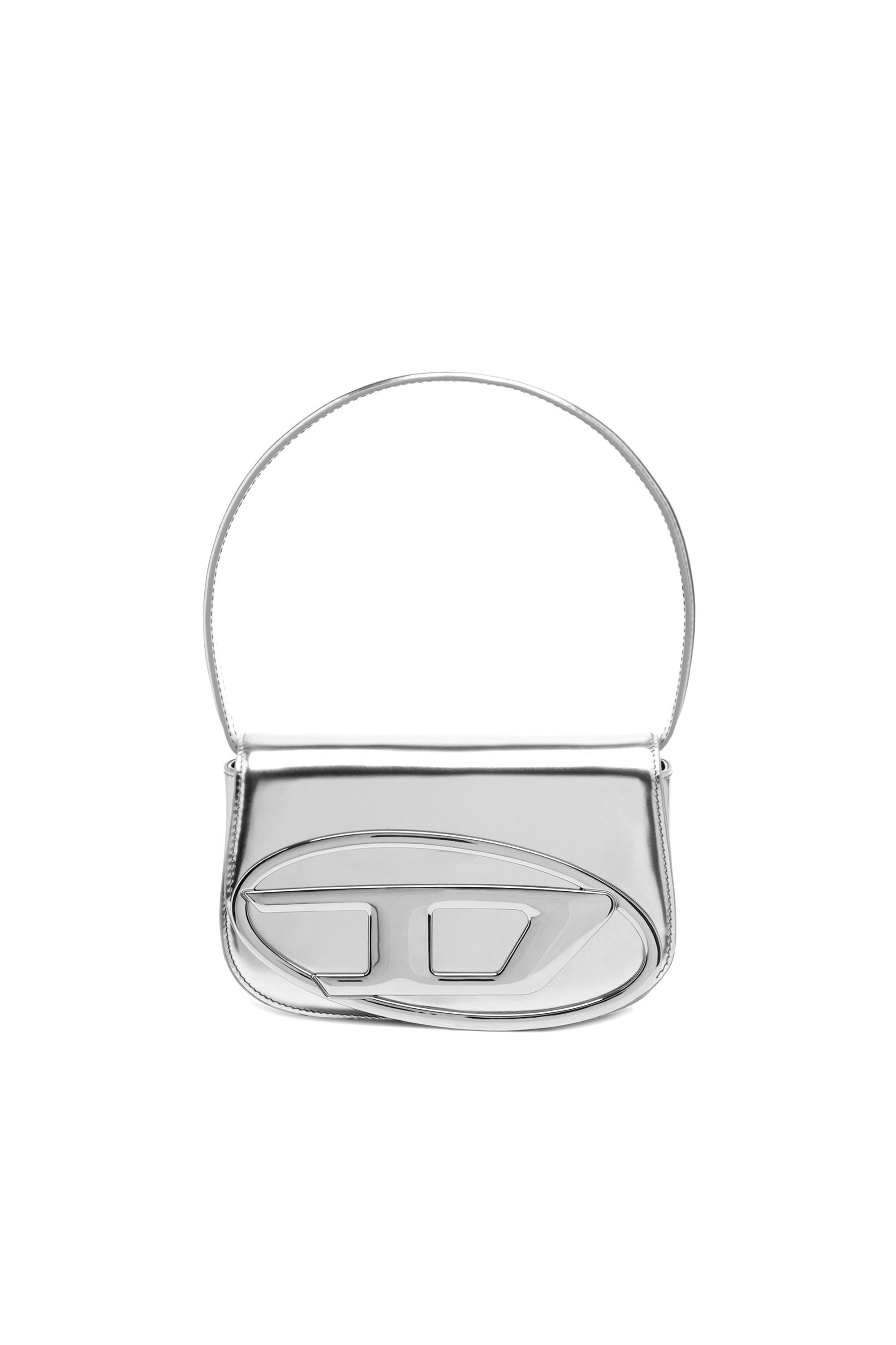 Women's 1DR-Iconic shoulder bag in mirrored leather | Silver