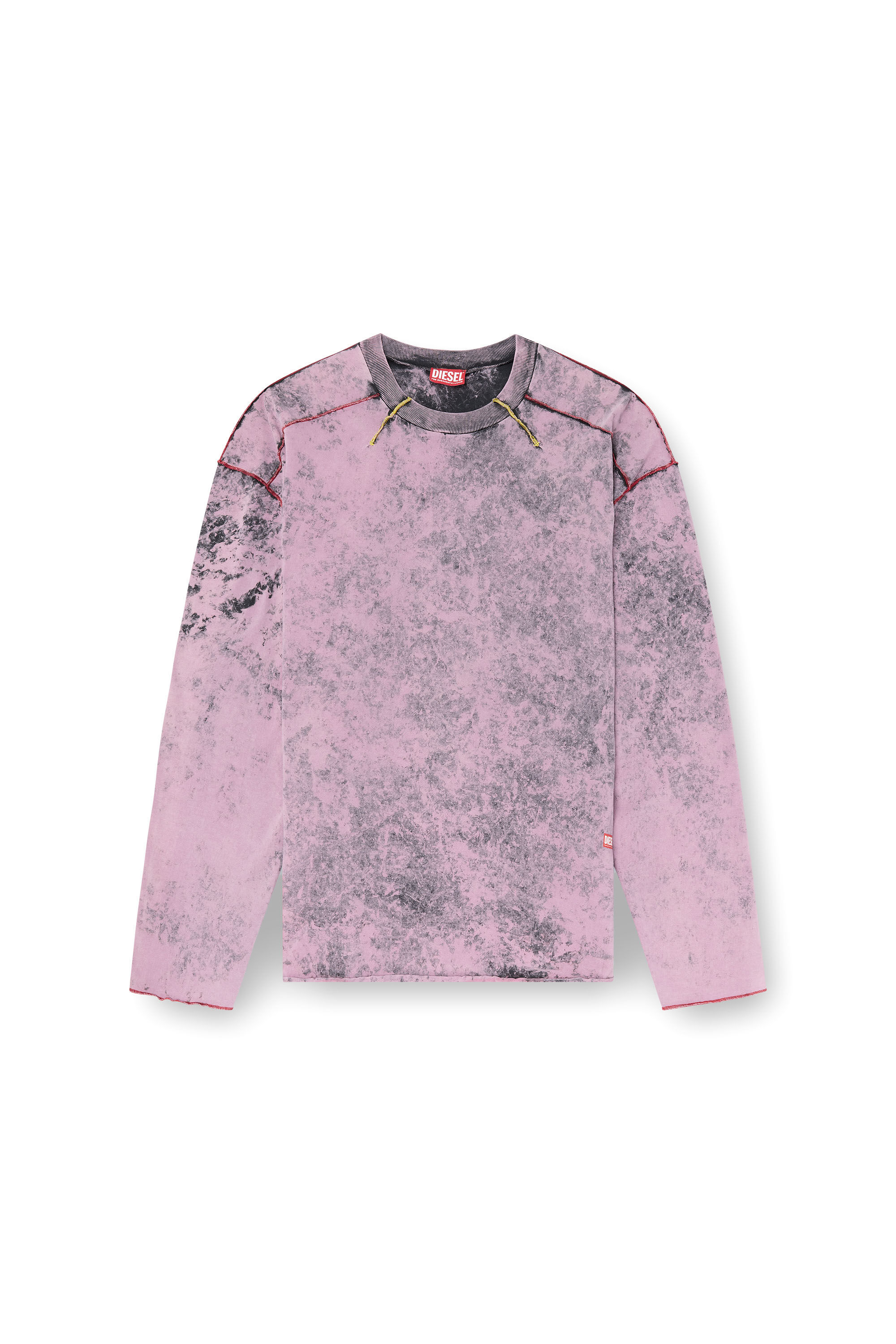 Diesel - T-CRAHOR-LS-R1, Man's Treated long-sleeve T-shirt in Pink - 2