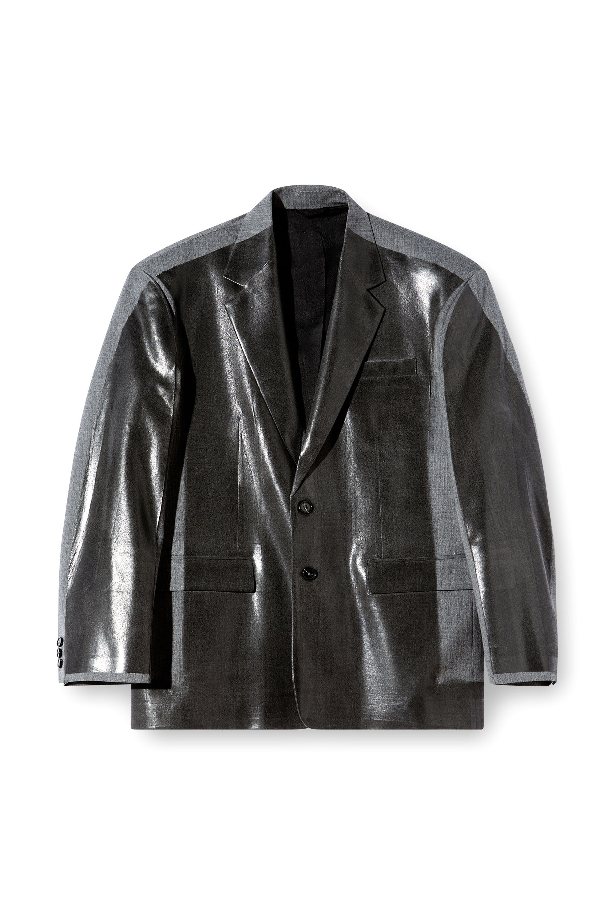 Women's Oversized blazer with coated front | Black | Diesel Women's Oversized blazer with coated front | Black | Diesel