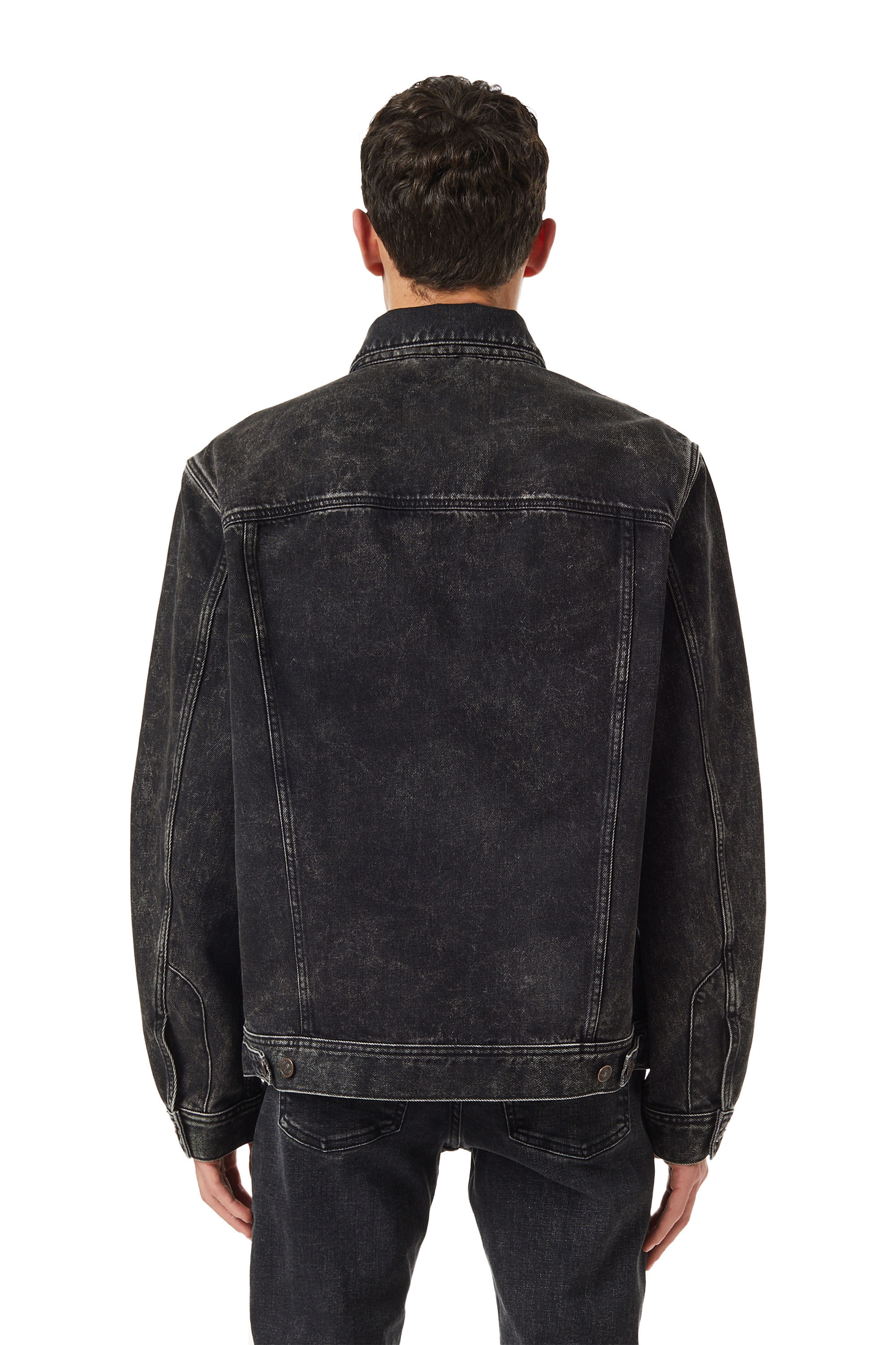 Diesel - D-RILEY TRUCKER JACKET, Black/Dark grey - Image 4