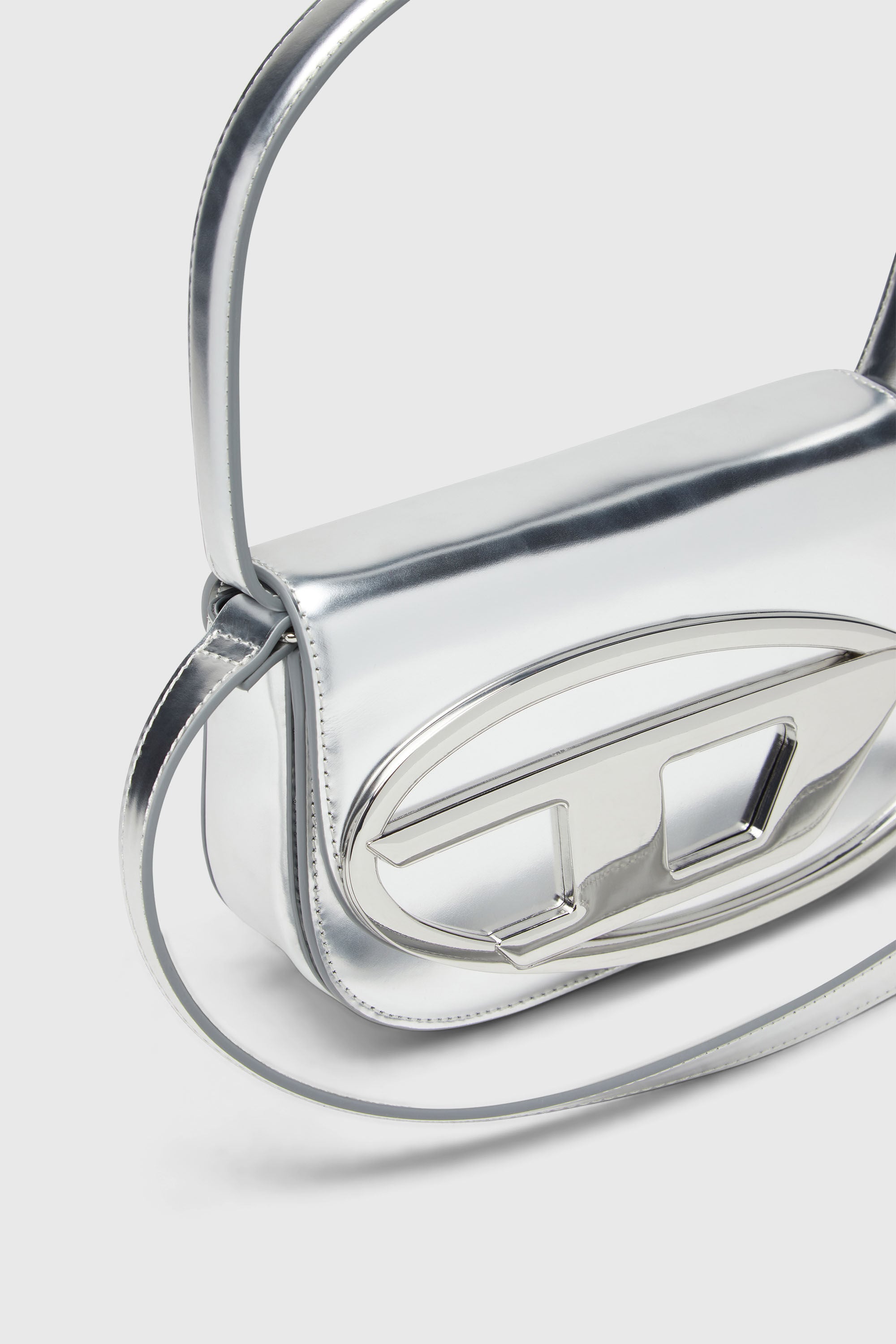 Diesel - 1DR, Woman's 1DR-Iconic shoulder bag in mirrored leather in Silver - 6