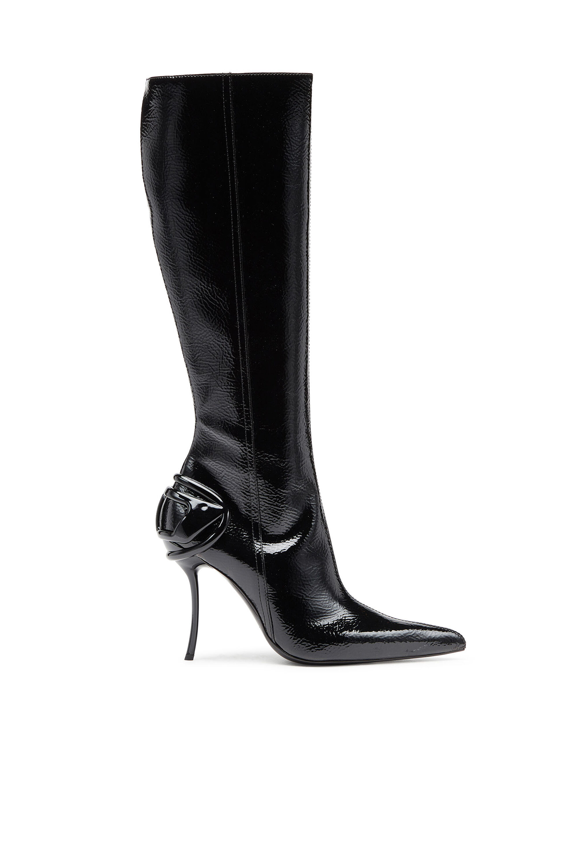 素敵でユニークな knee-high D-Ten&Half-Glossy Women's boots heel curved with その他