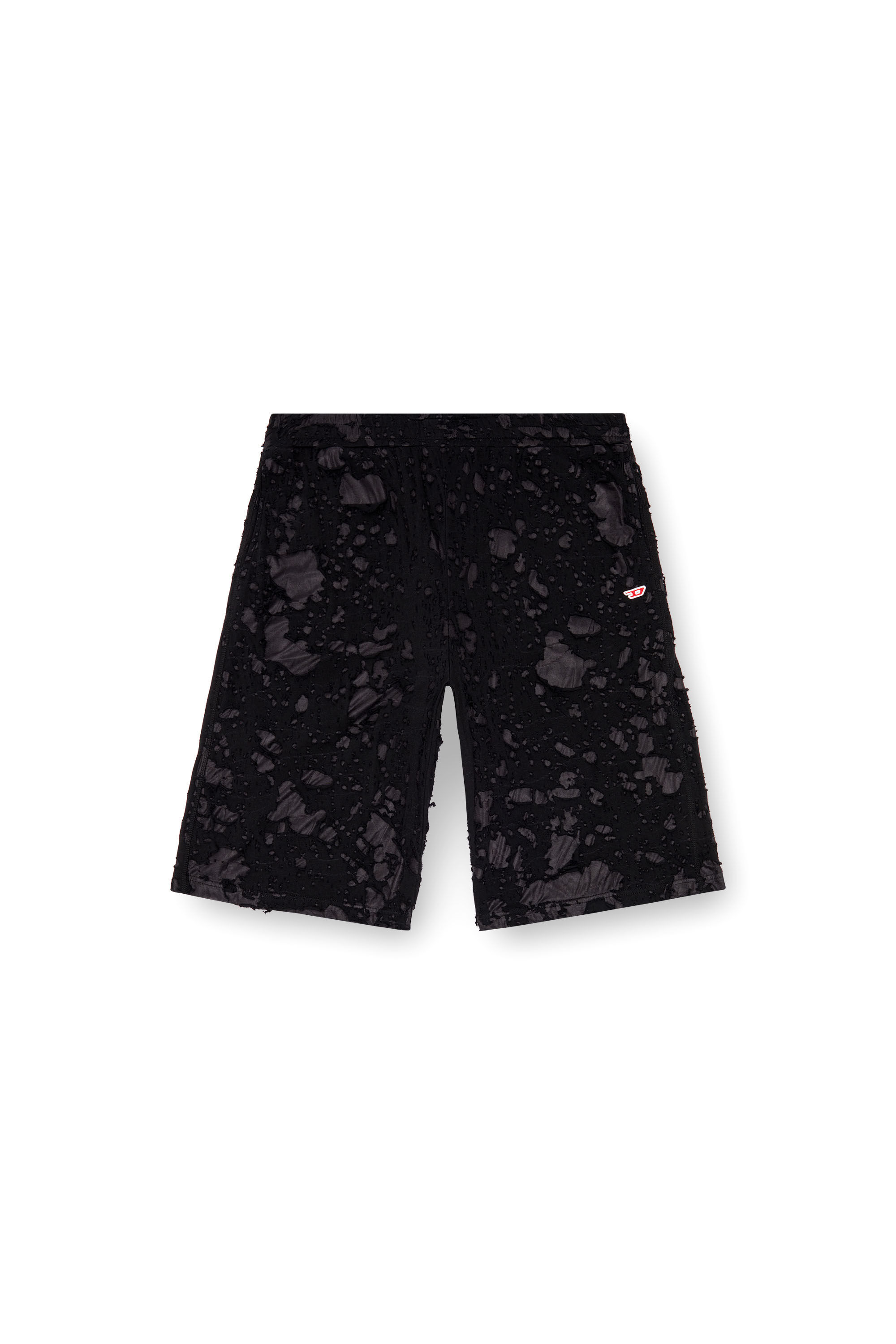 Diesel - P-WO-POCK, Man's Layered shorts with burn-out finish in Black - 2