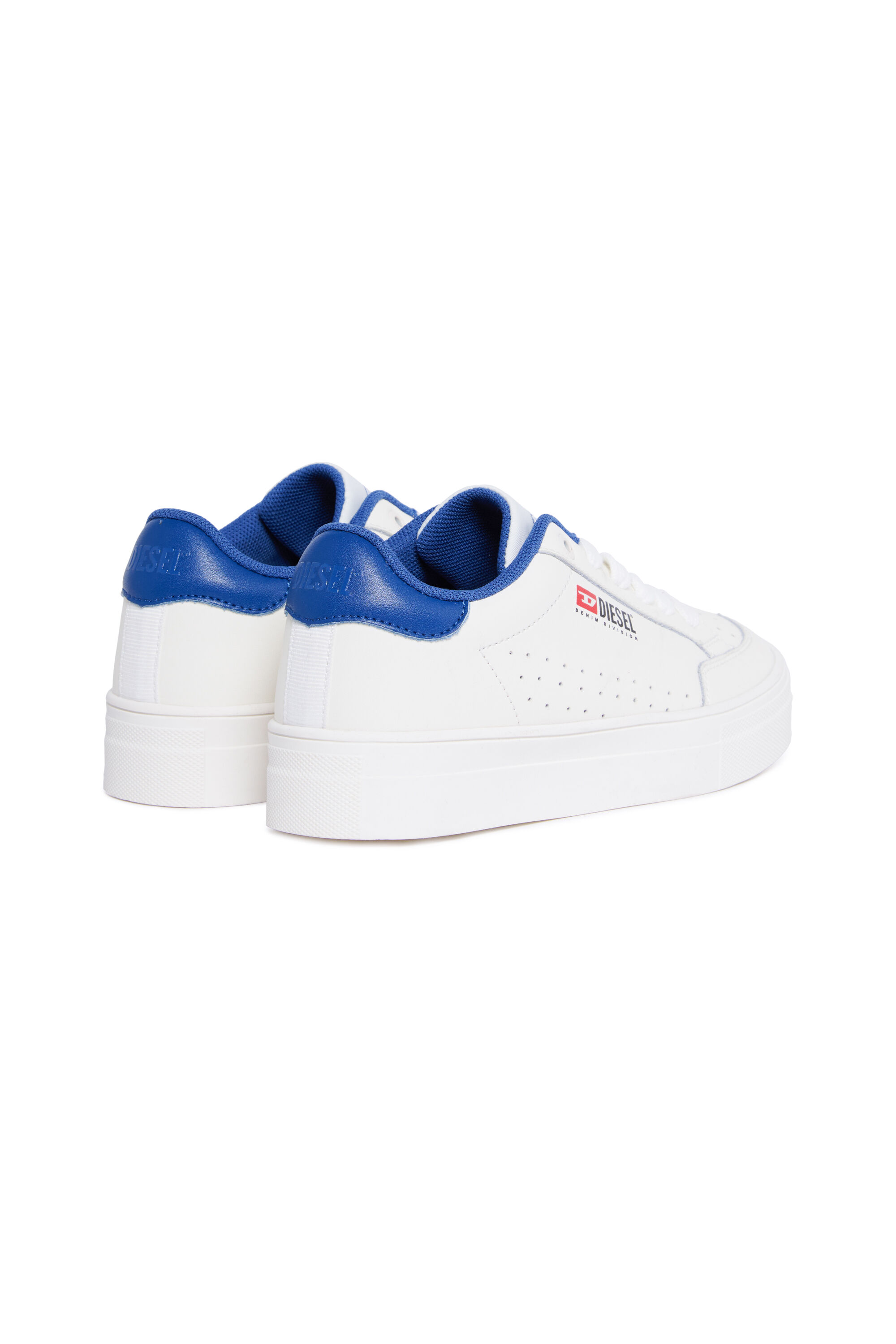 Diesel - S-VANEELA VTG, Unisex's Sneakers in perforated leather in White/Blue - 3