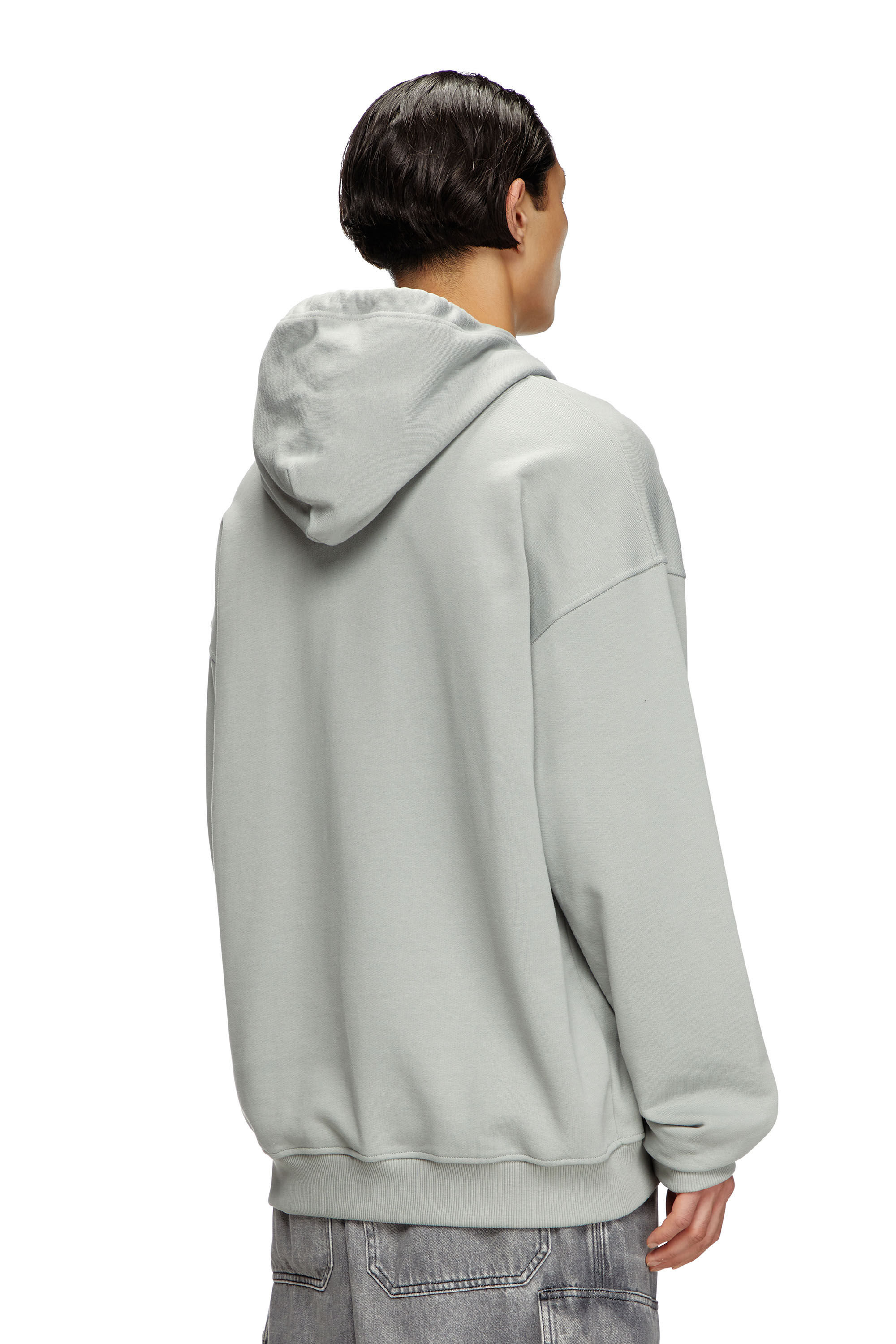 パーカー・フーディ DIESEL Men Hoodies A192260AFBU 9DW GREY Men's Hoodie with embossed Oval D | Grey | Diesel