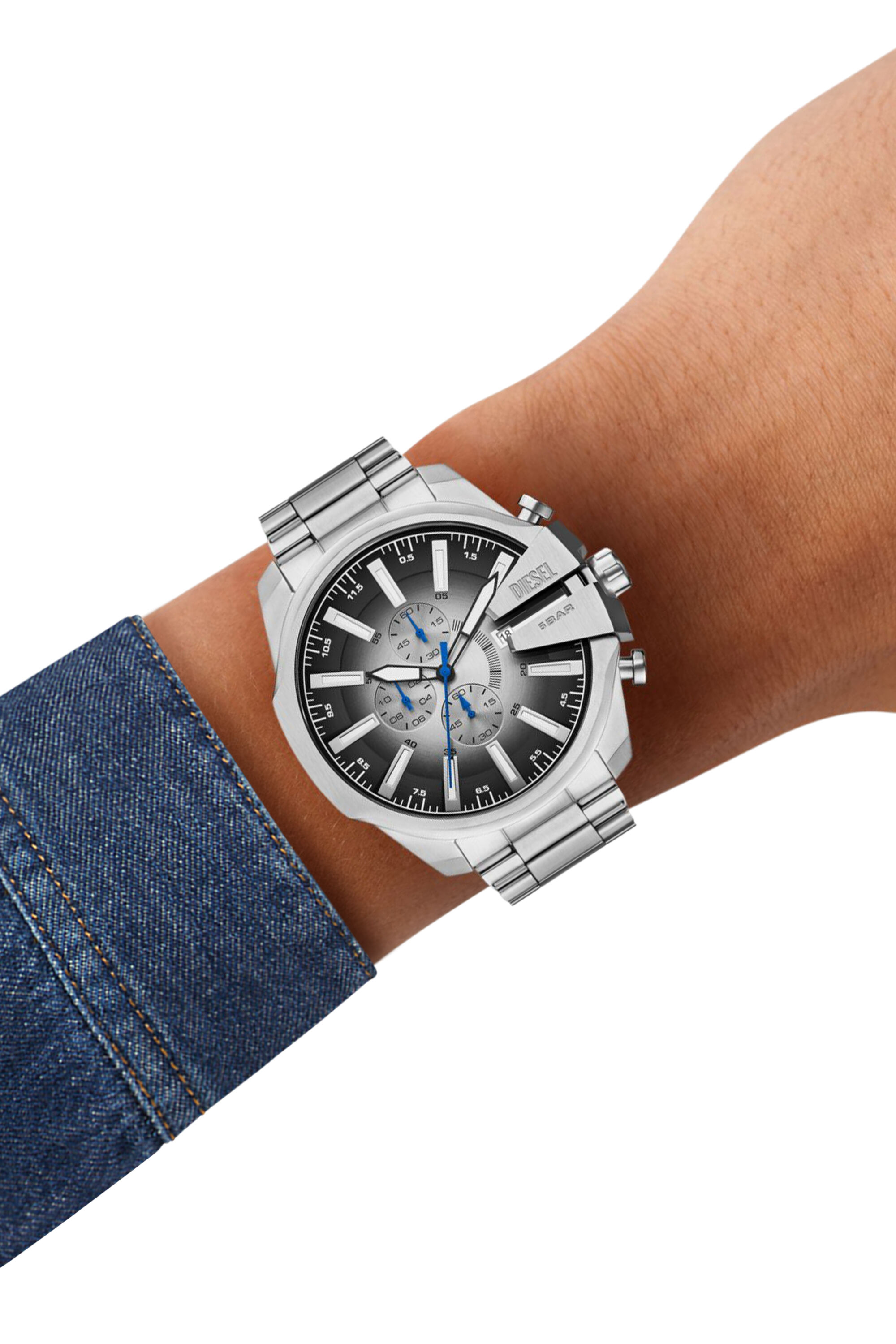デオシーク Men's Mega Chief Slim Stainless Steel Watch | Silver | Diesel PT