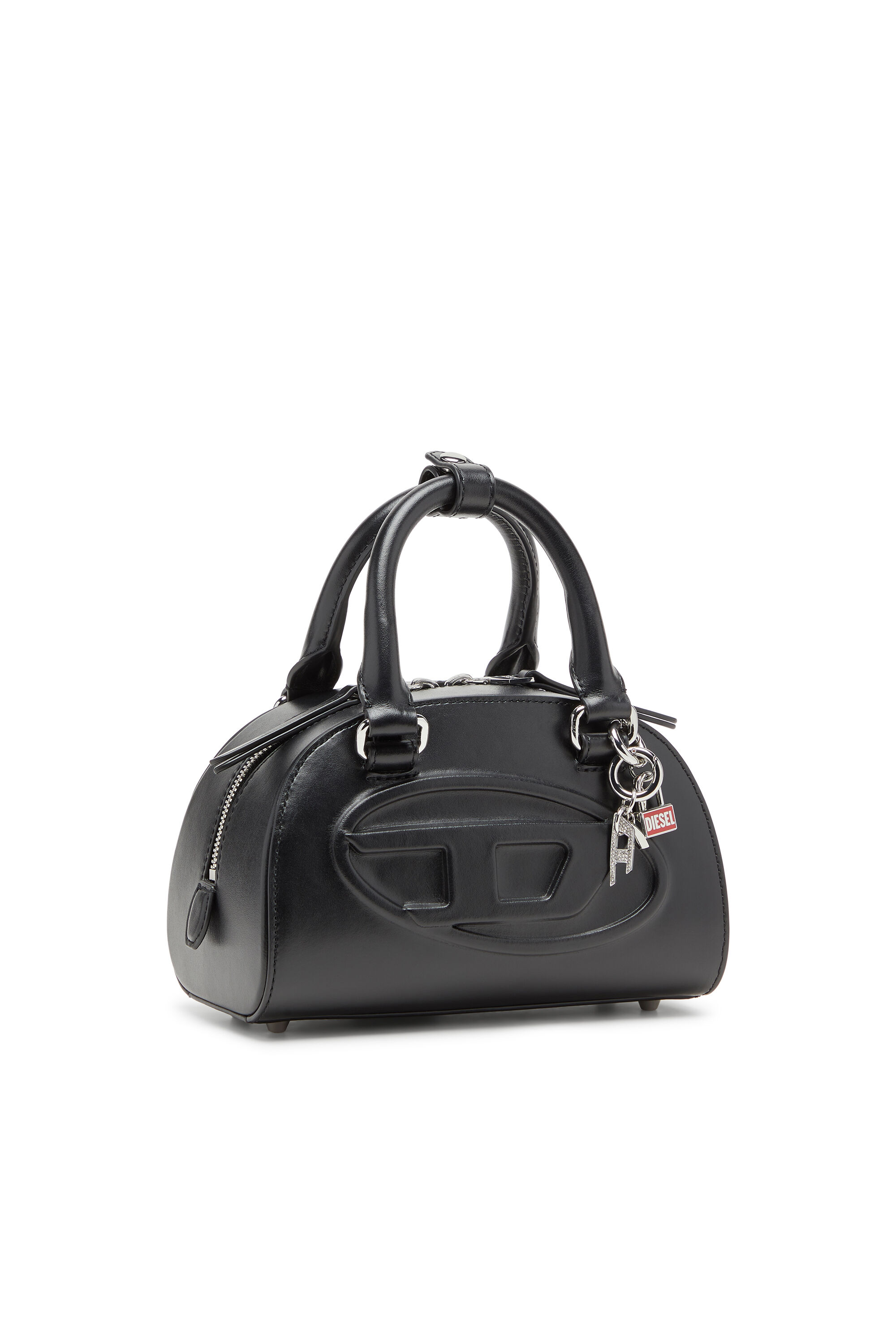 Diesel - 1DR DOME TOP HANDLE, Woman's 1DR Dome-Leather bowling bag in Black - 6