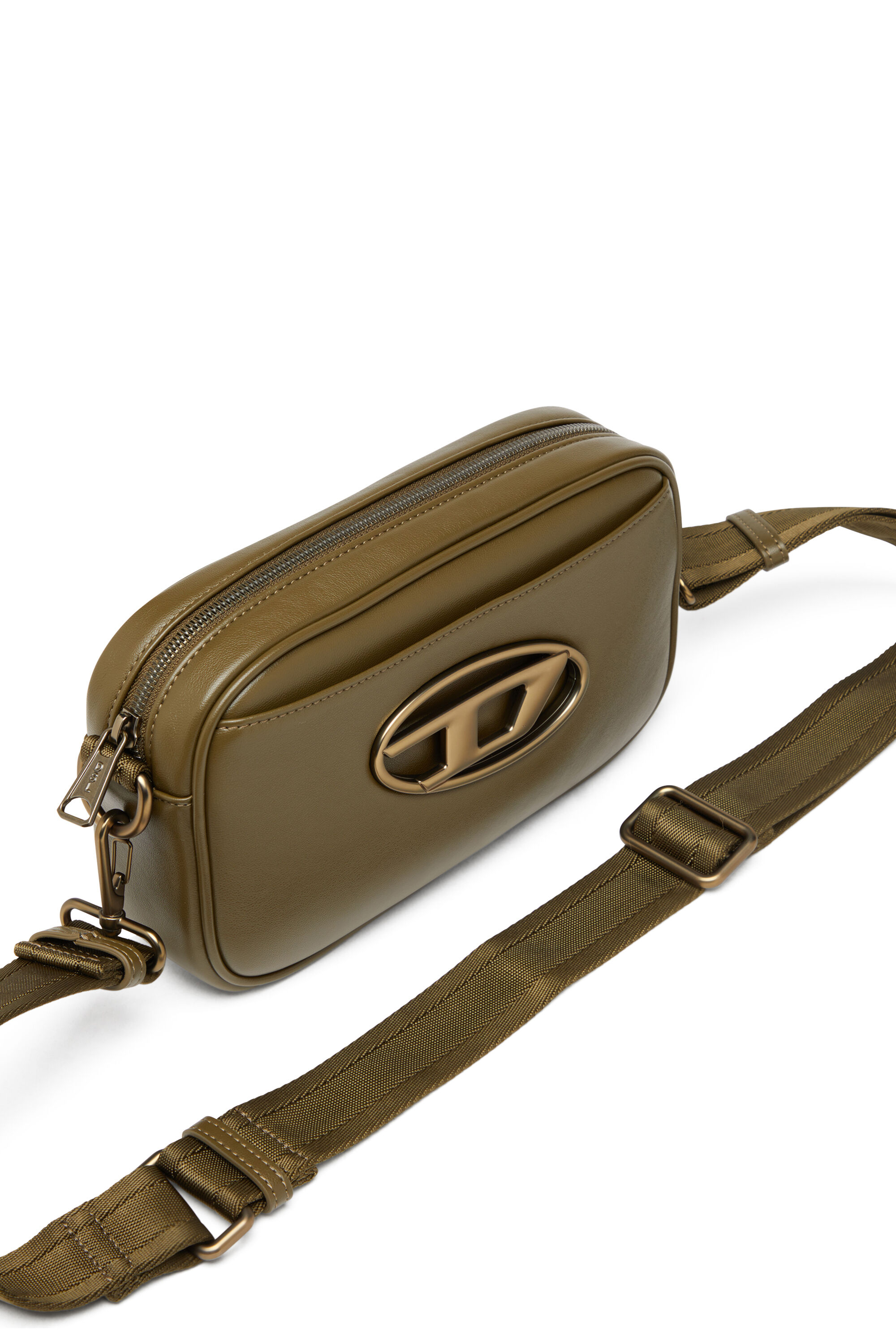 ★DIESEL★ Holly D Camera Shoulder Bag Olive X10262P5925T742 Men's Holi-D-Crossbody bag in PU and neoprene | Black | Diesel