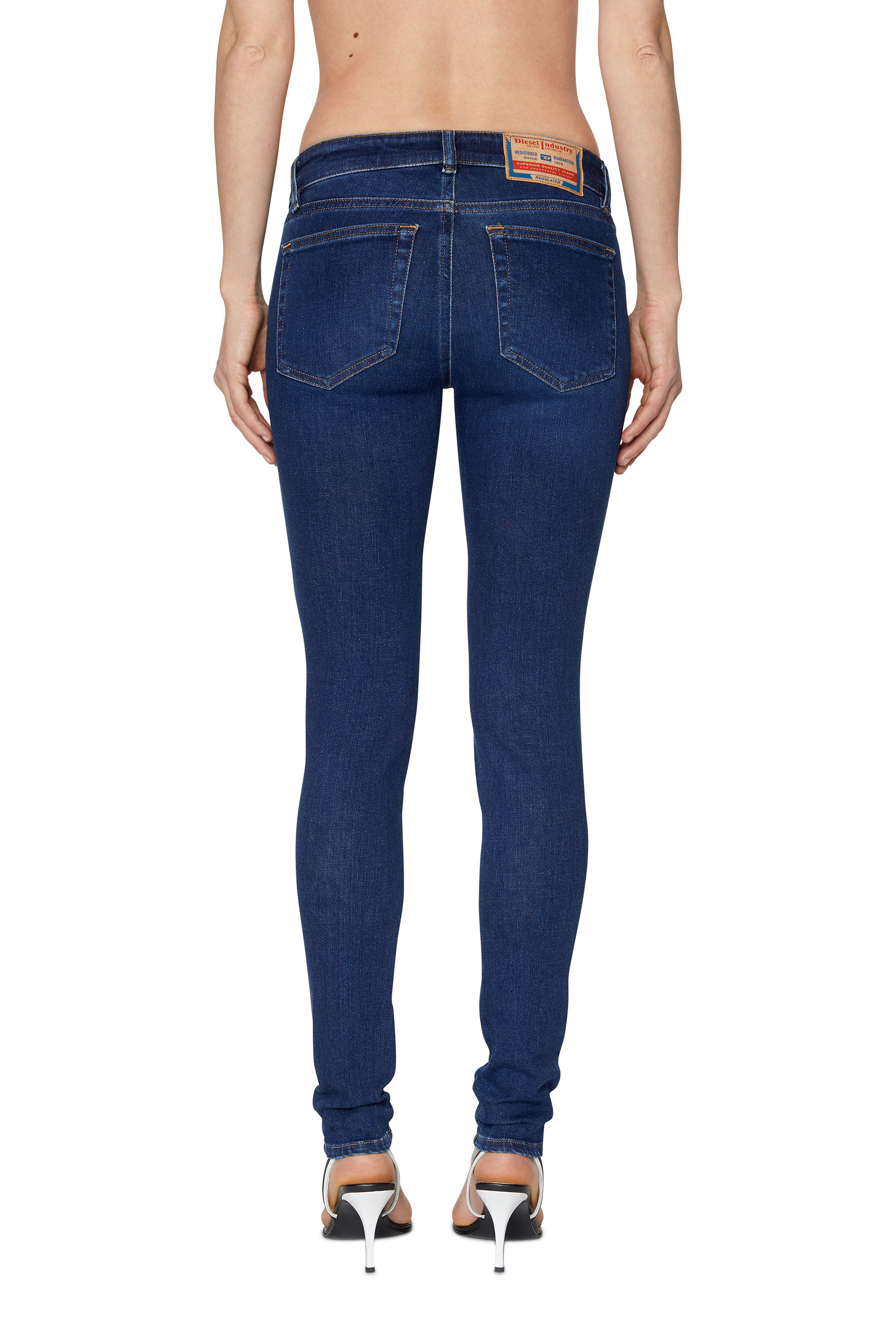Diesel - 2018 SLANDY-LOW 09C19 Super skinny Jeans, Dark Blue - Image 4