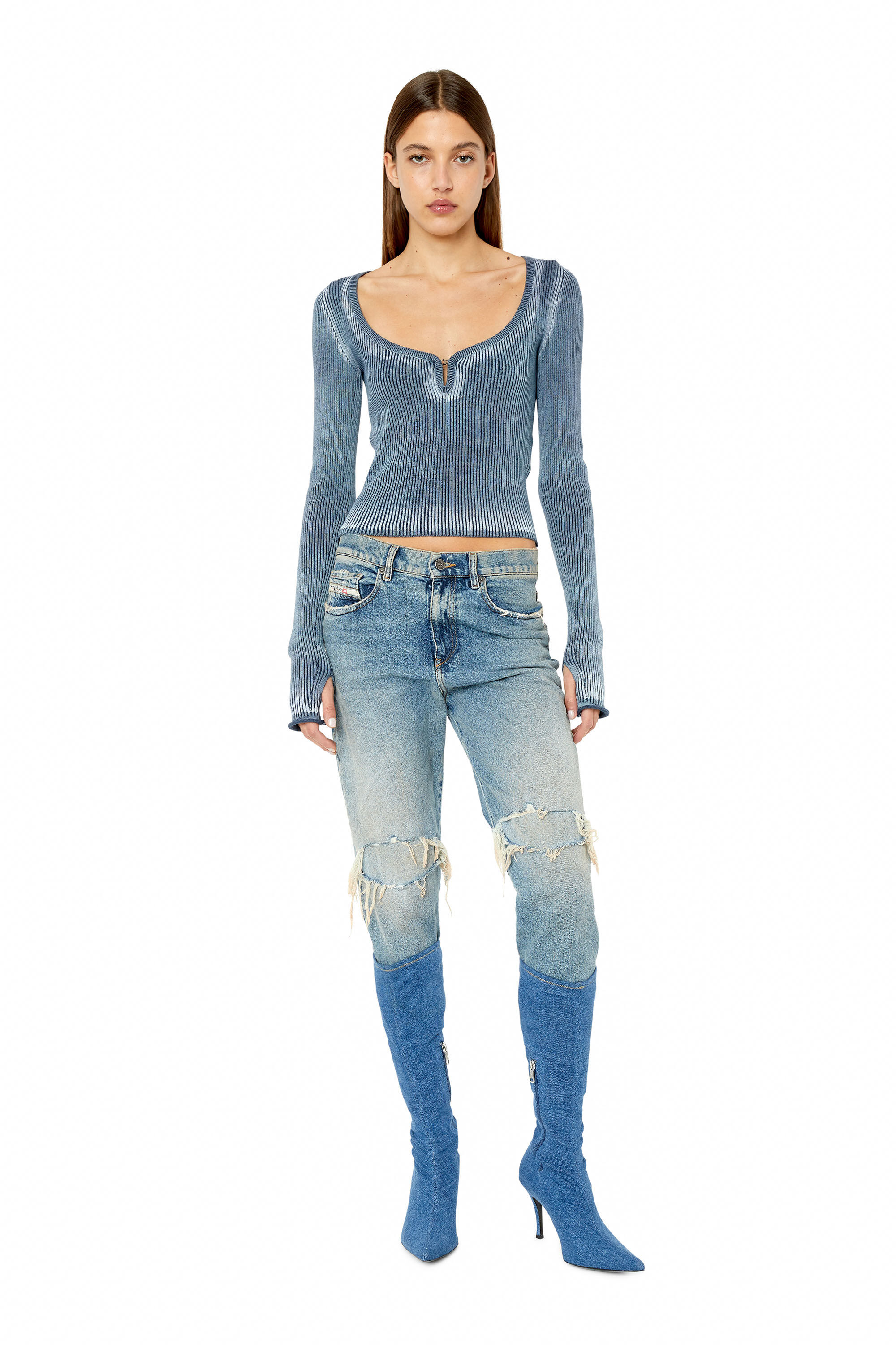 Diesel - 2016 D-Air 007M8 Boyfriend Jeans, Medium blue - Image 1