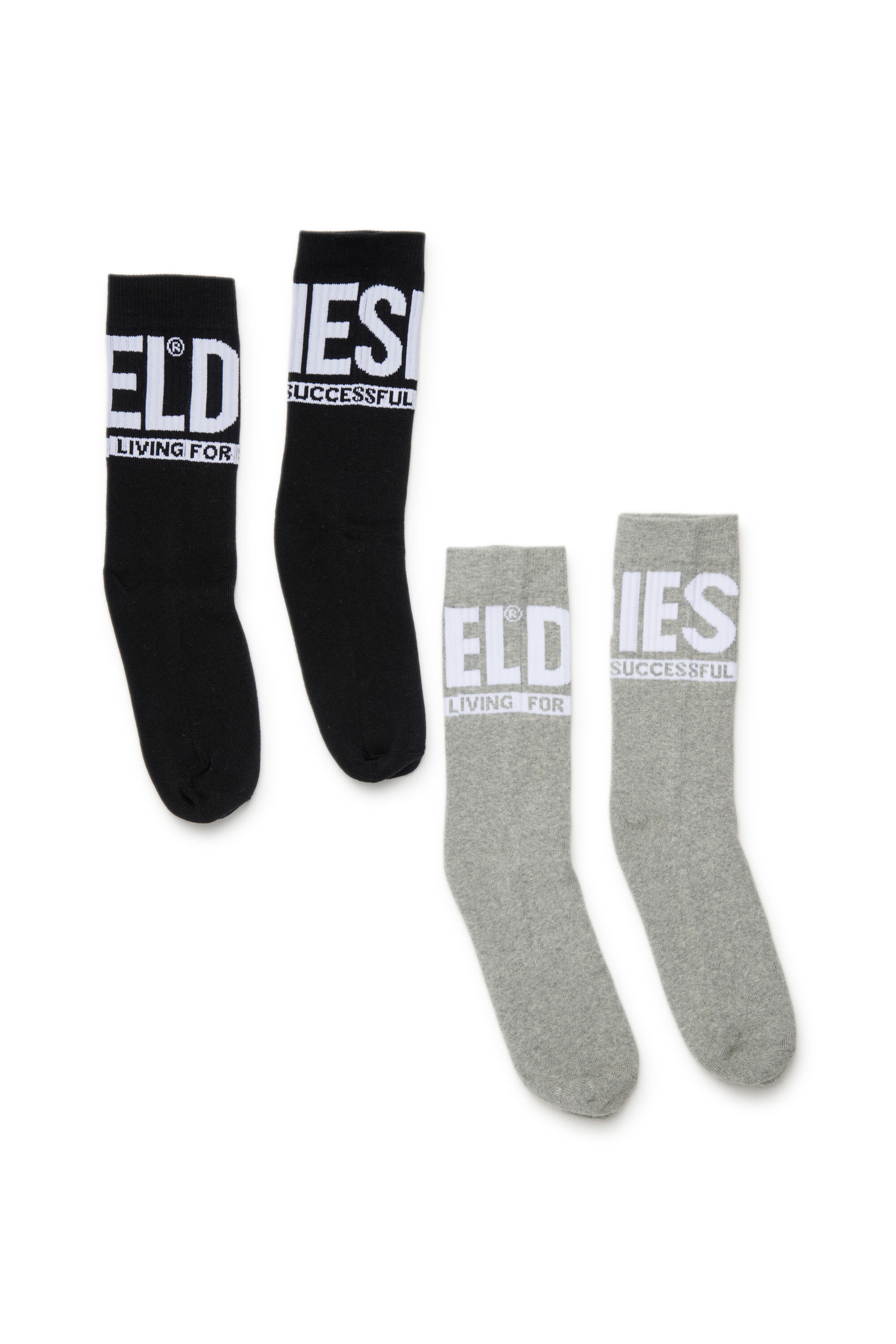 Diesel - SKM-ZRAYBIPACK, Man's Two-pack of socks with logo in Black - 1