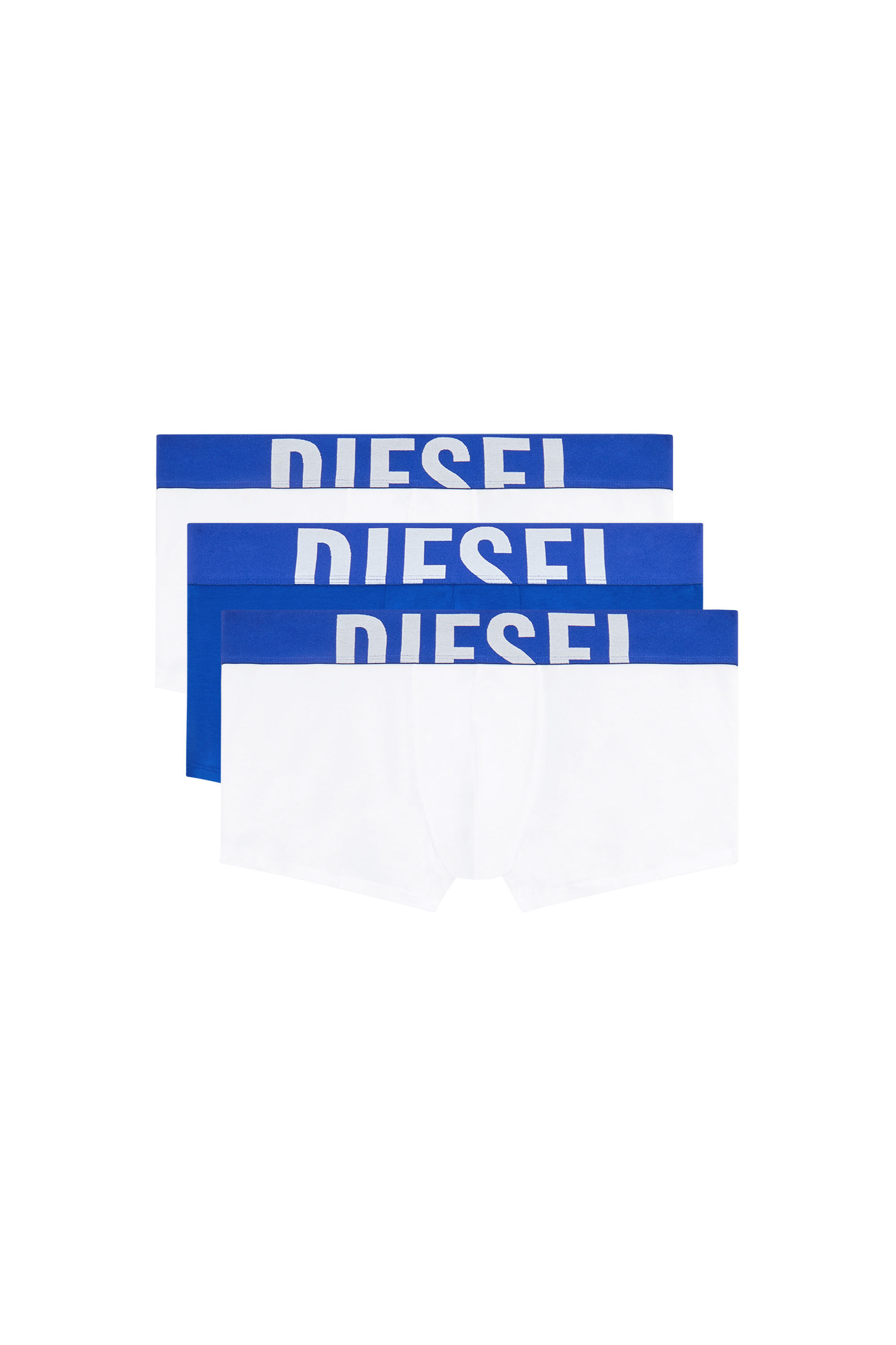 Diesel - UMBX-DAMIENTHREEPACK-5.5EL, Man's Three-pack boxer briefs in stretch cotton in White/Blue - 2