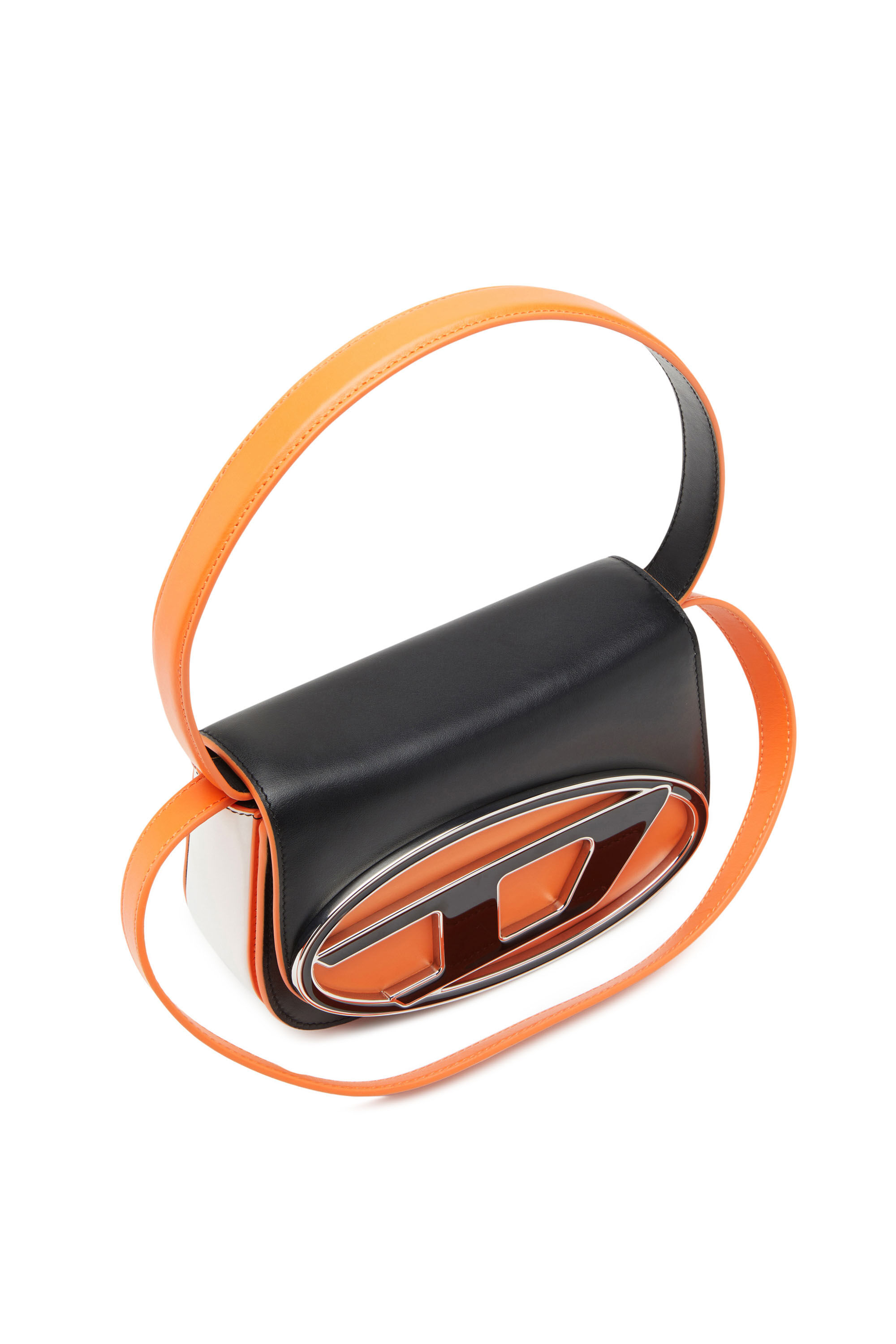 Black and top orange purse