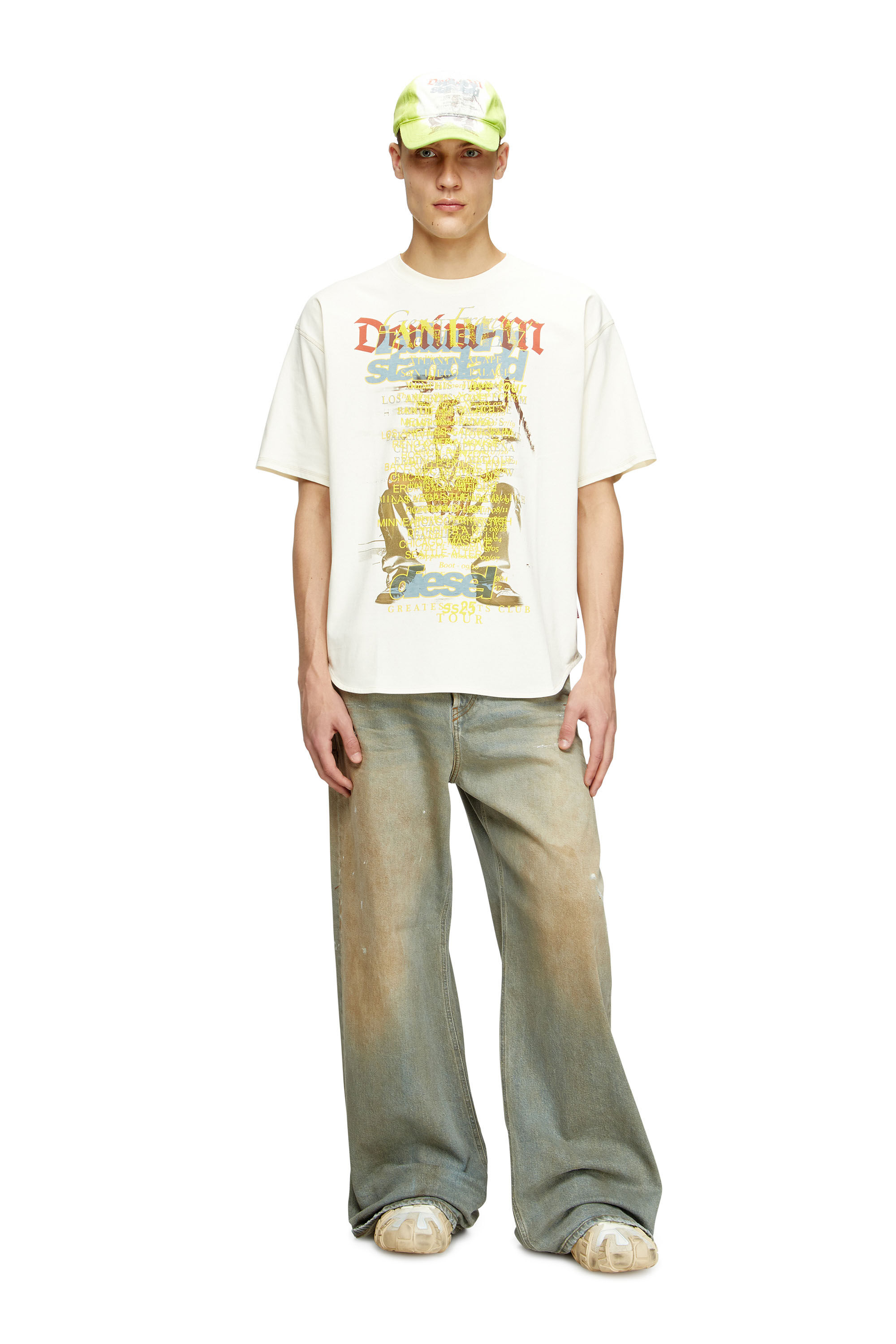 Diesel - T-BIX-AA, Unisex's T-shirt with lyrics print in White - 1