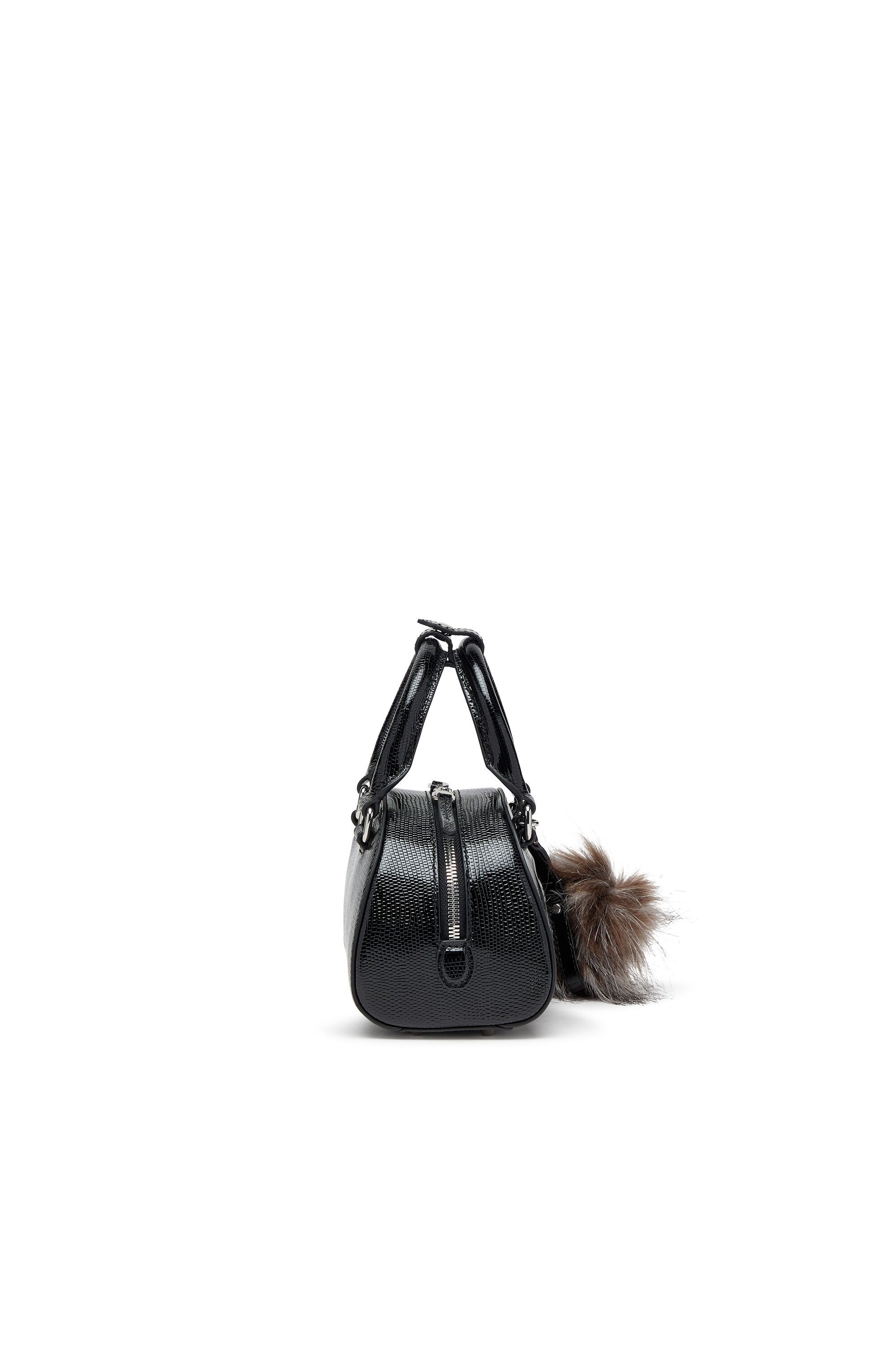 Diesel - 1DR DOME CROSSBODY, Woman's 1DR Dome-Mini bowling bag in embossed leather in Black - 5