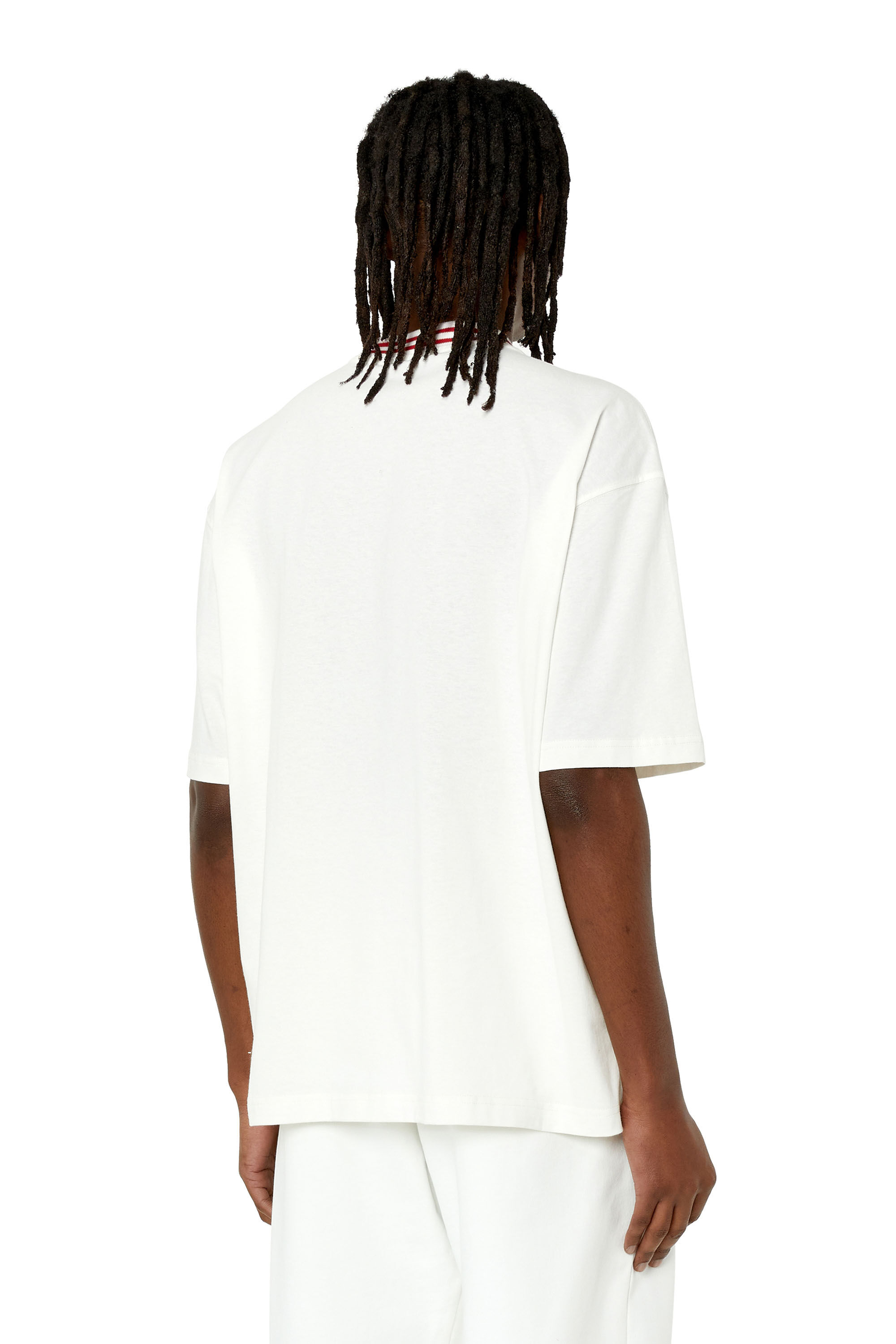 Diesel - T-WASH-G6, Man's T-shirt with crown logo embroidery in White - 4
