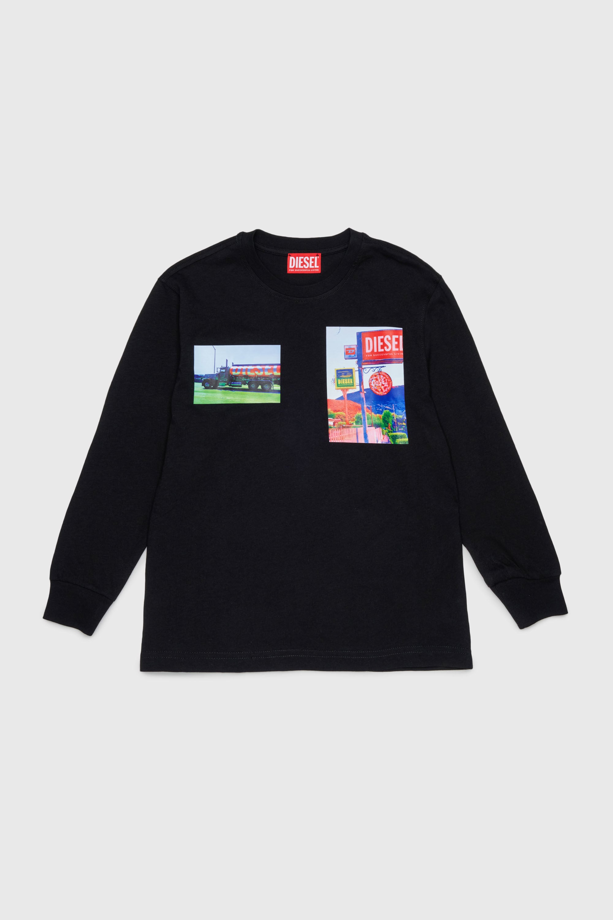 Diesel - TFORMY OVER, Man's Long-sleeve T-shirt with photo prints in Black - 1