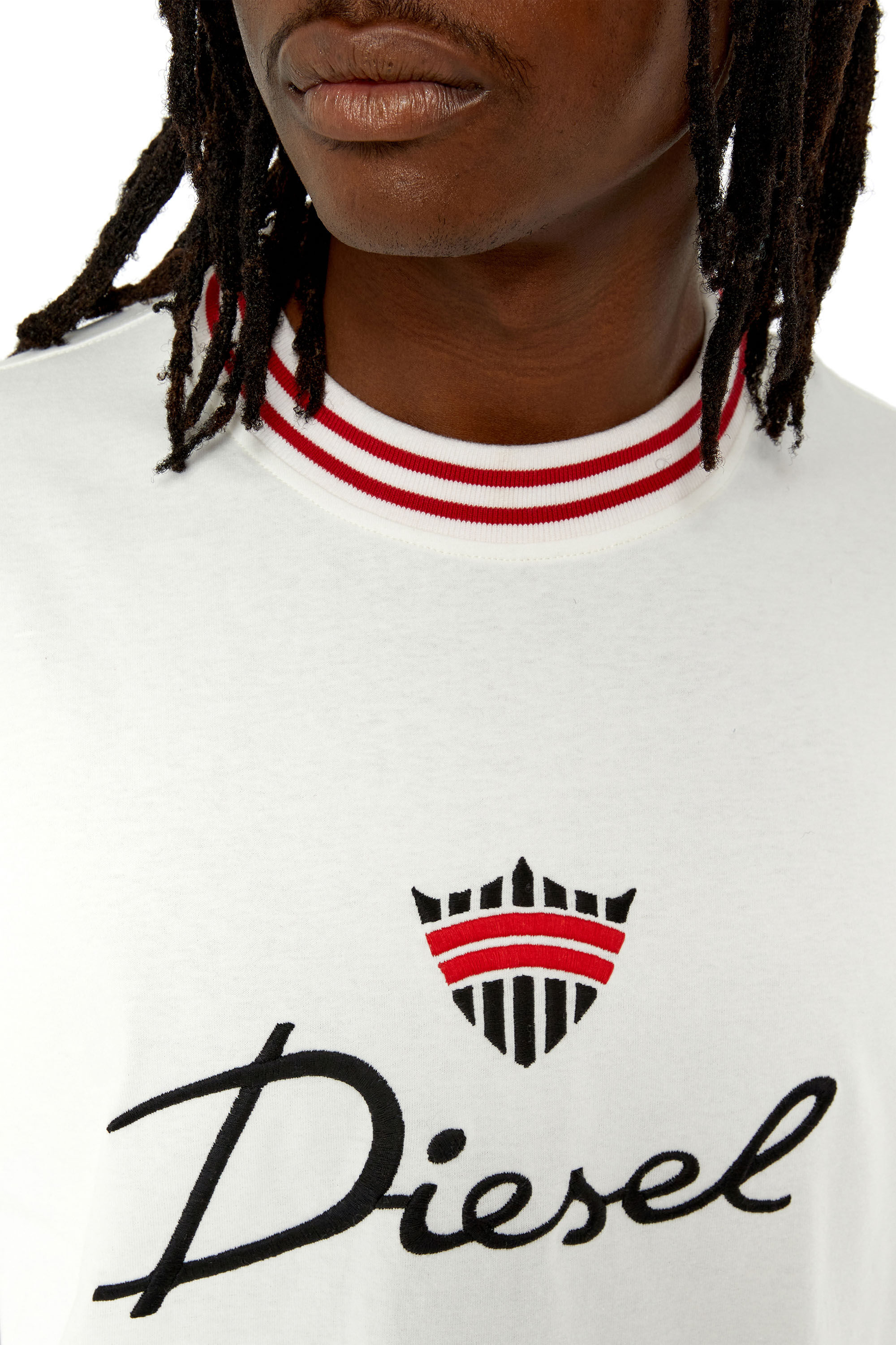 Diesel - T-WASH-G6, Man's T-shirt with crown logo embroidery in White - 5