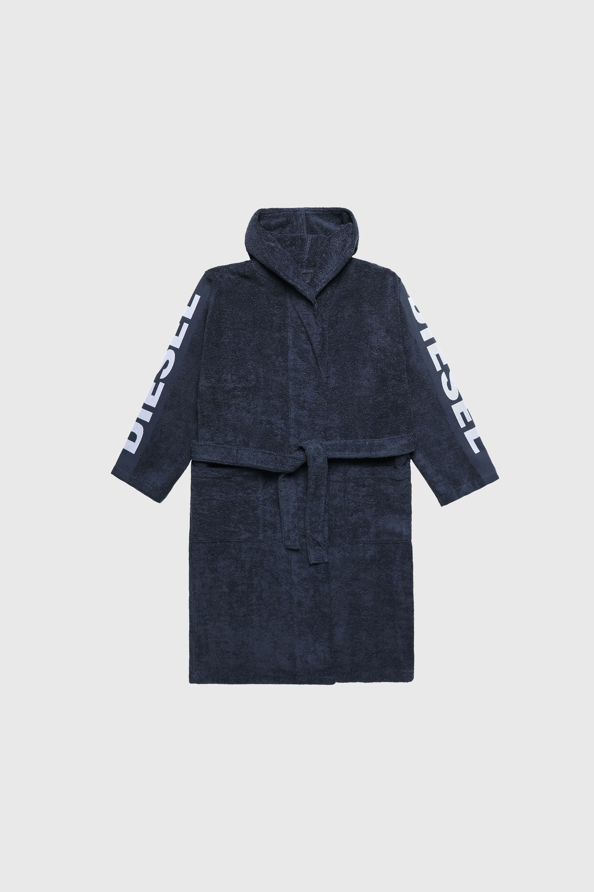 Diesel - ACC  SPORT LOGO CAP S/M, Unisex's Bathrobe with hood SPORT LOGO, S/M in Blue - 2