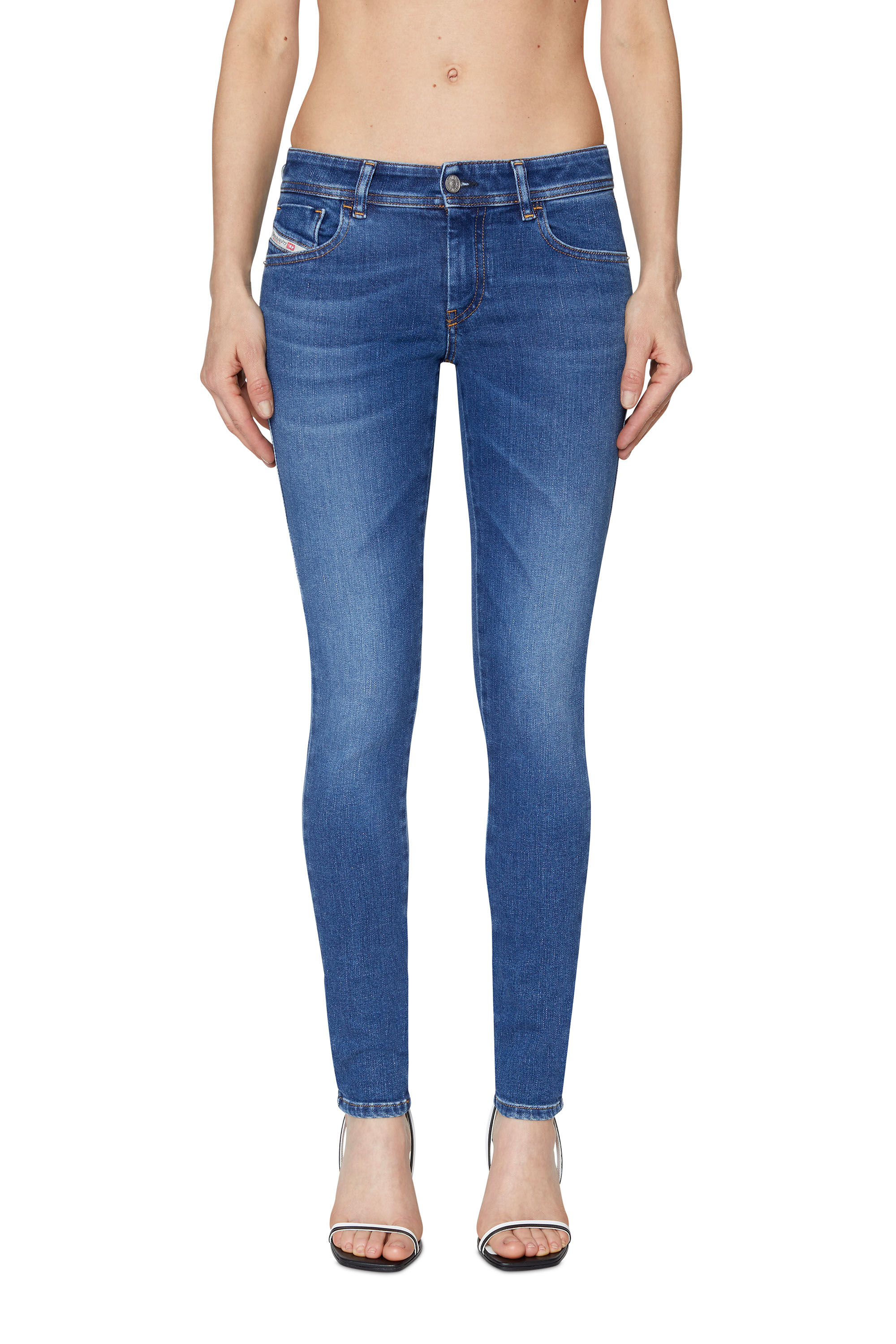 Diesel - 2018 SLANDY-LOW 09C21 Super skinny Jeans, Medium blue - Image 3