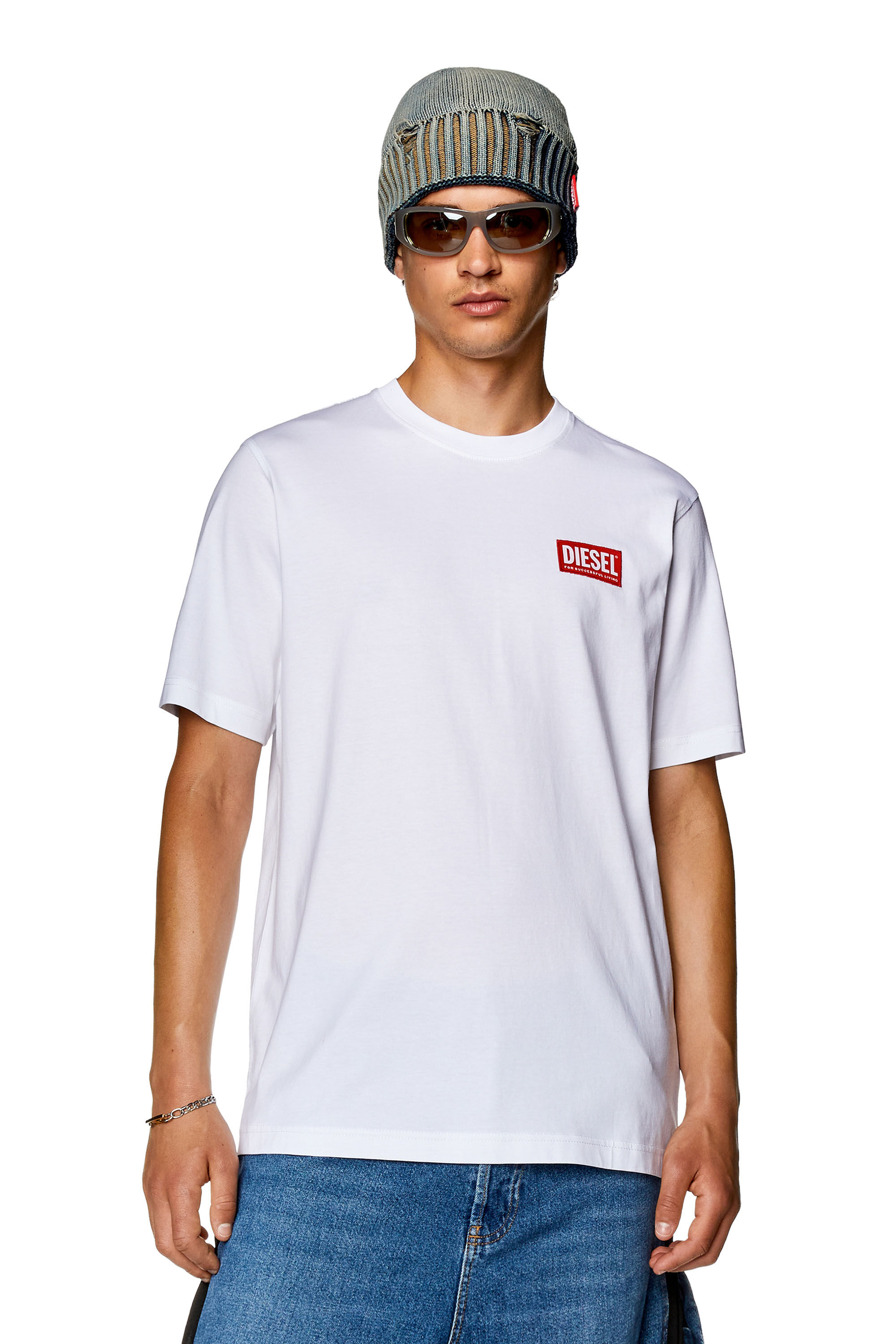Diesel - T-JUST-NLABEL, Man T-shirt with logo patch in White - Image 3