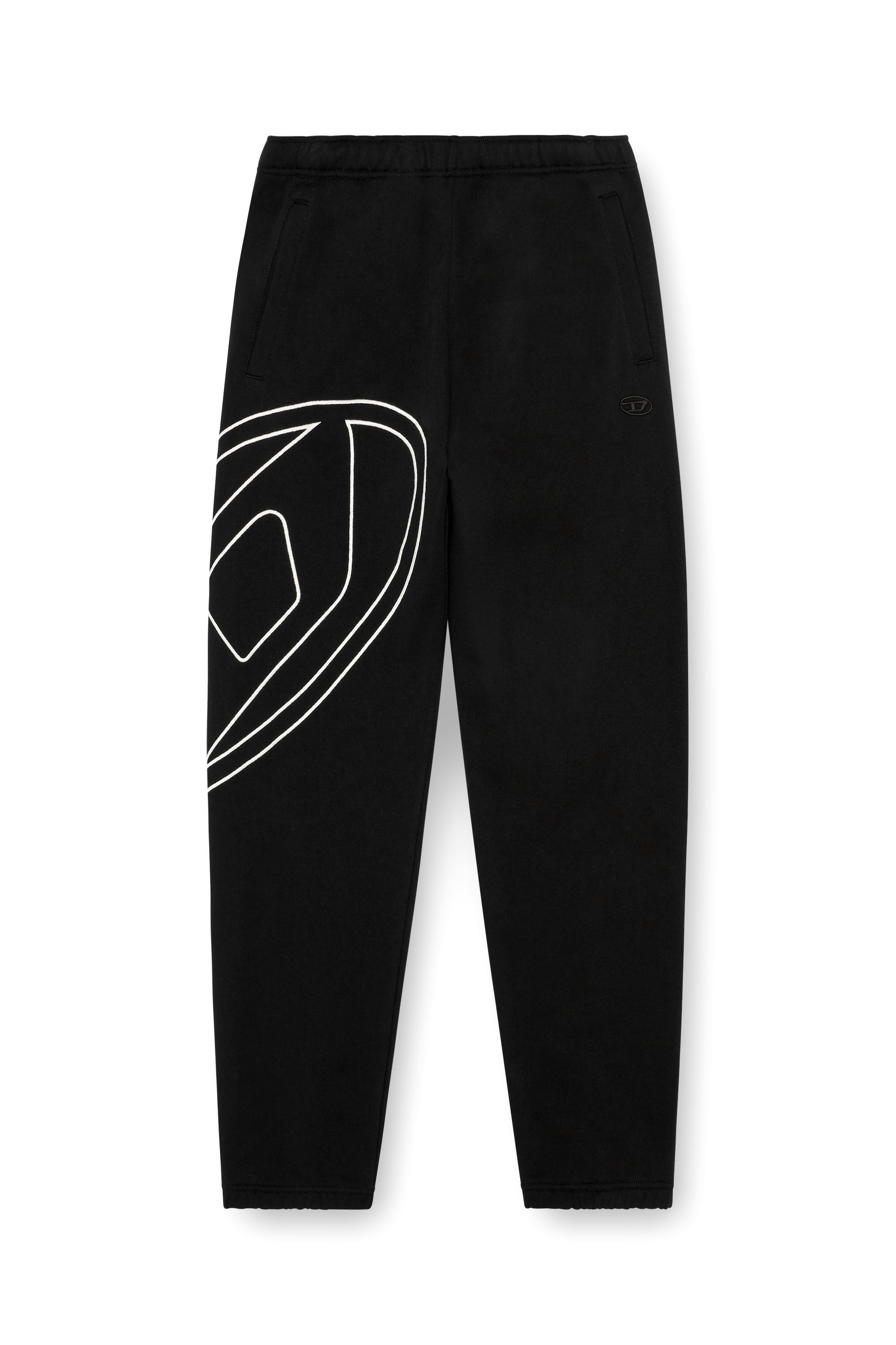 Men's Track pants with mega oval D | Black | Diesel